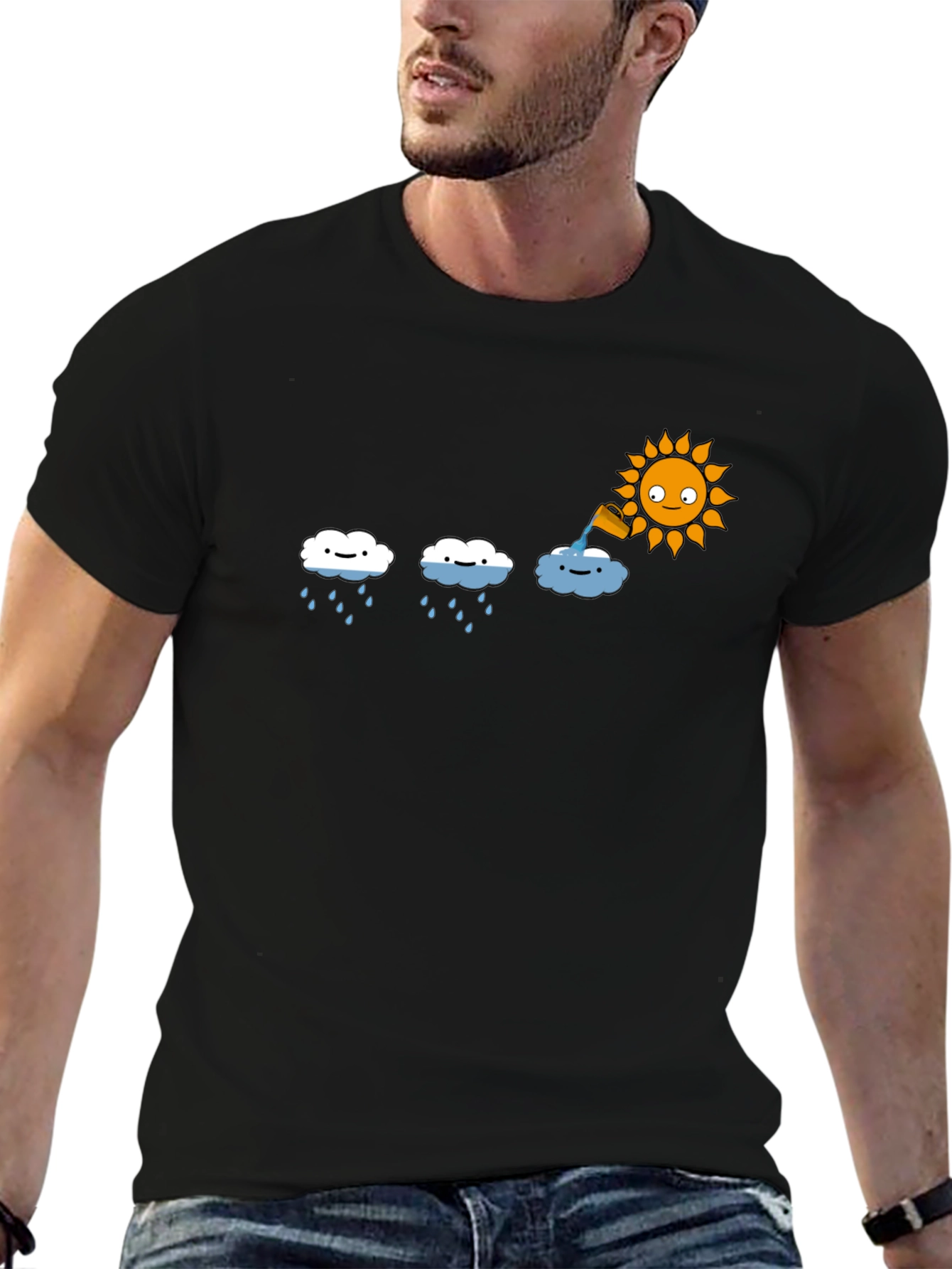Funny Weather Graphic Black T-Shirt