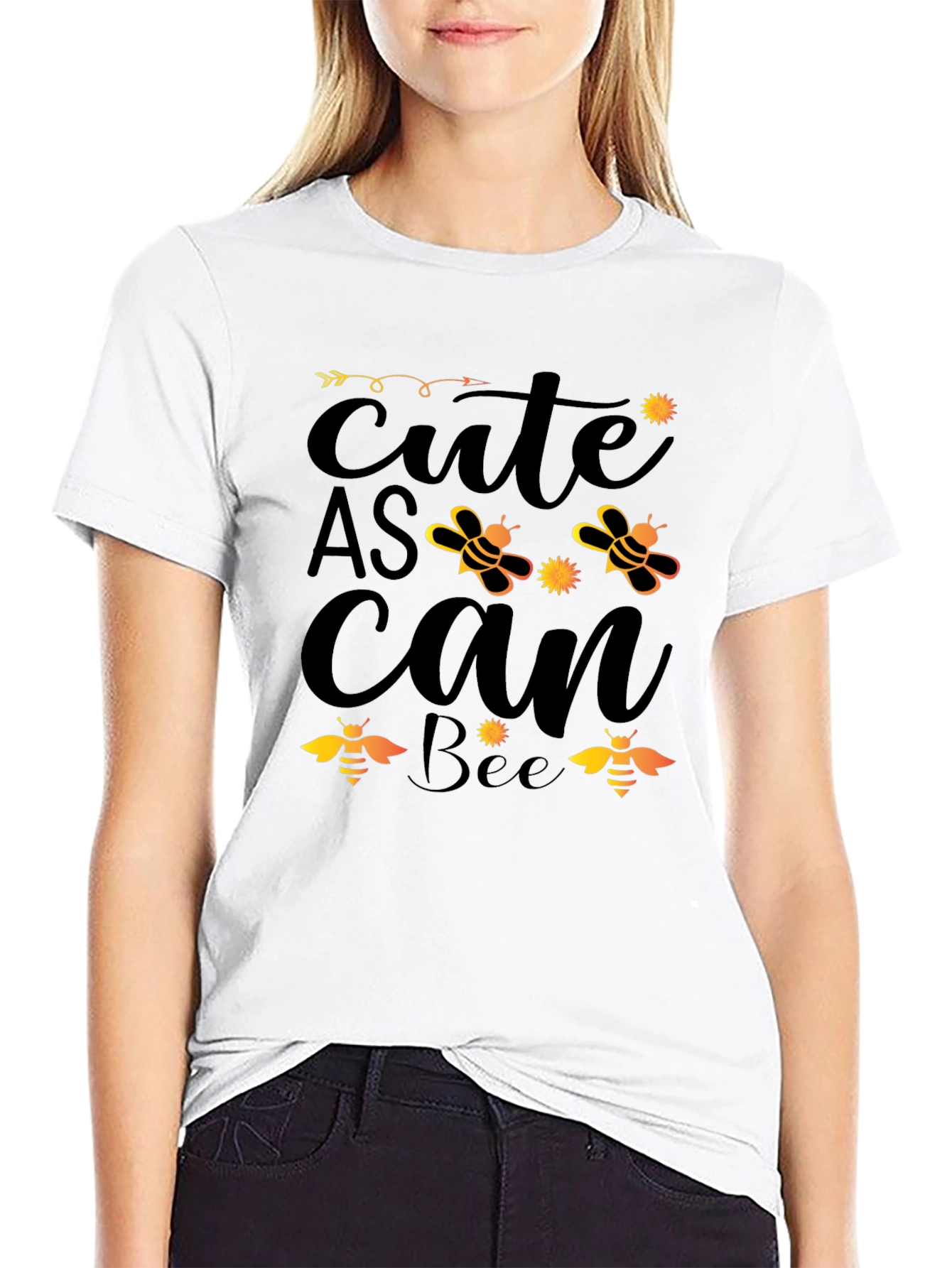 Cute As Can Bee Graphic T-Shirt - Black