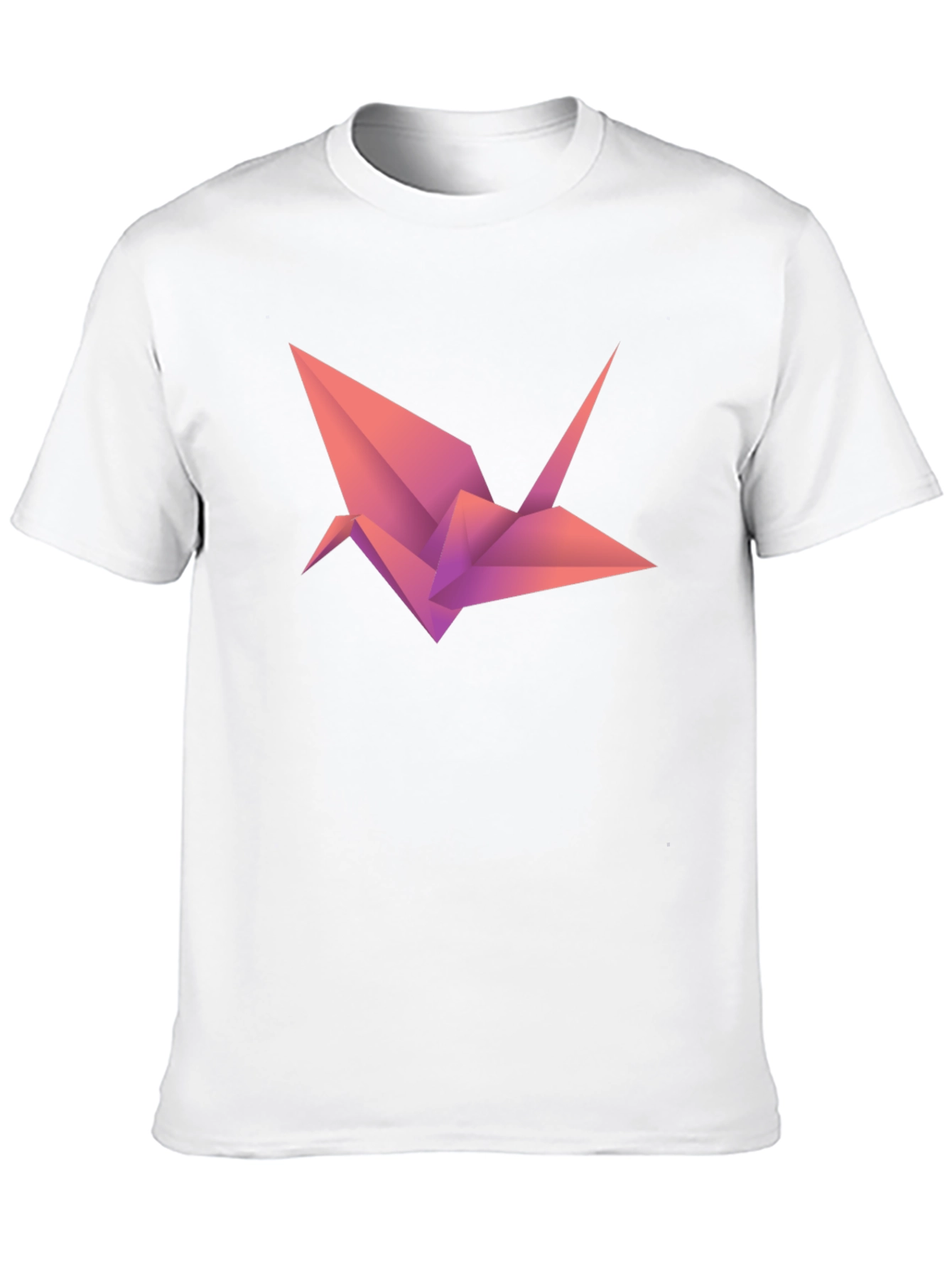 Origami Crane Graphic Tee - Modern Geometric Design