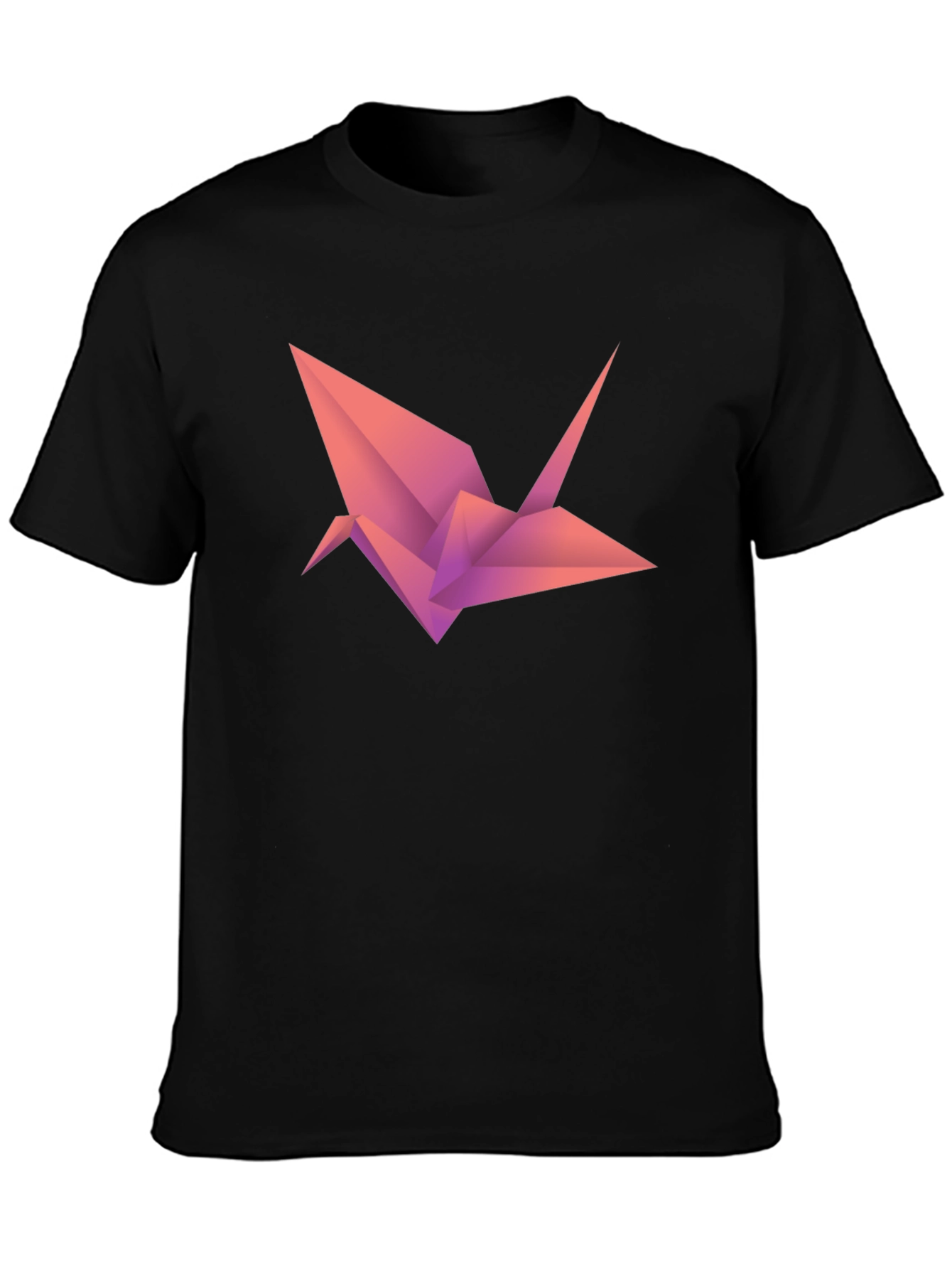 Origami Crane Graphic Tee - Modern Geometric Design