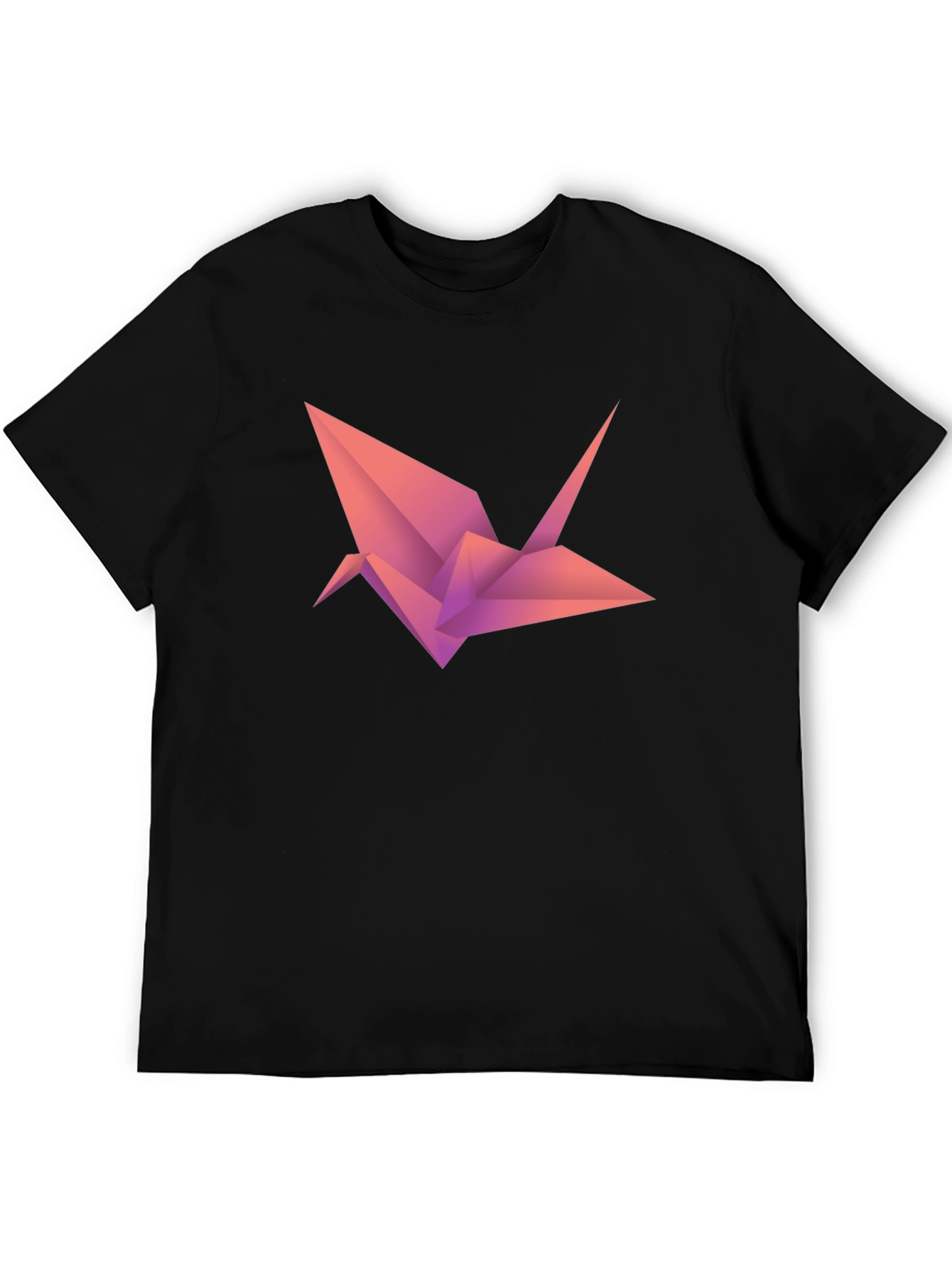 Origami Crane Graphic Tee - Modern Geometric Design