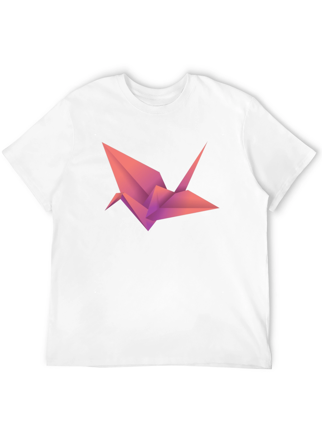Origami Crane Graphic Tee - Modern Geometric Design