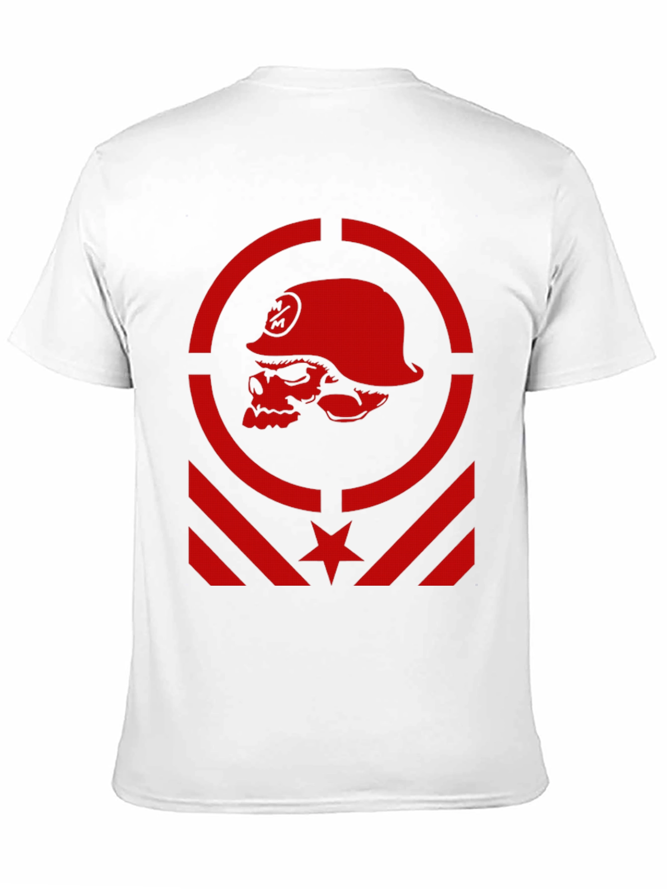 Edgy Skull Soldier Graphic Tee - Black