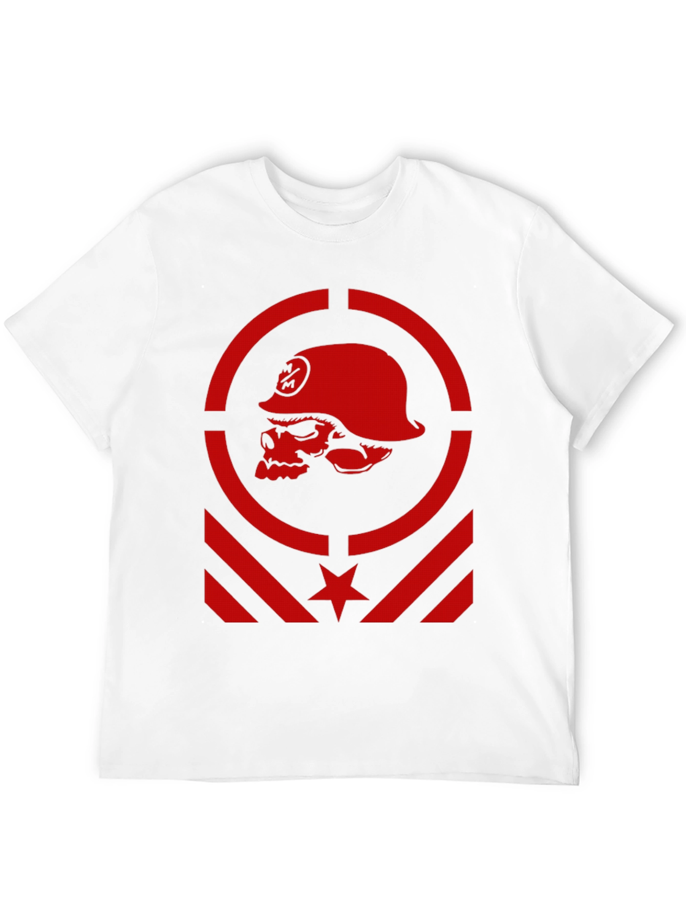 Edgy Skull Soldier Graphic Tee - Black