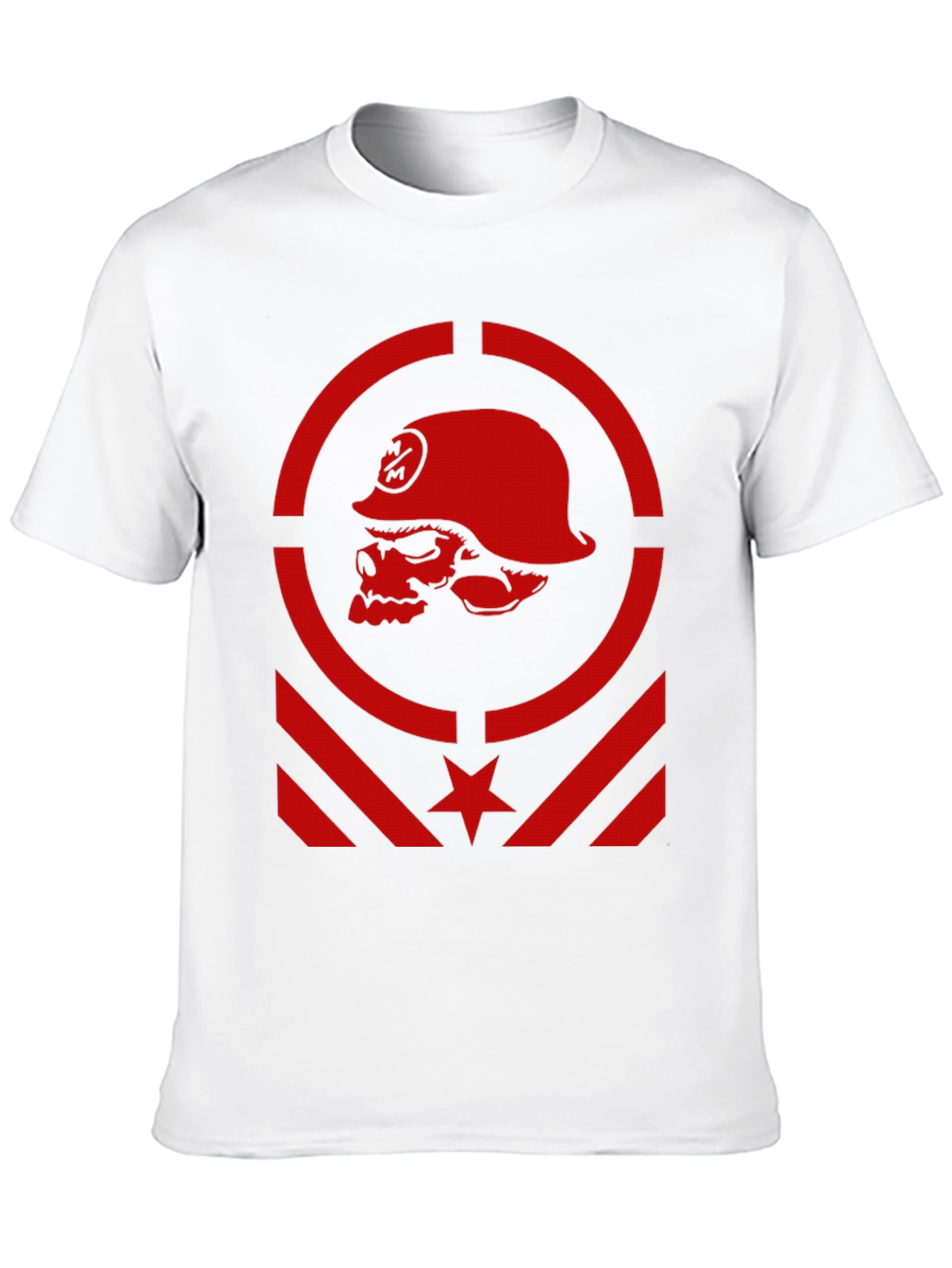 Edgy Skull Soldier Graphic Tee - Black