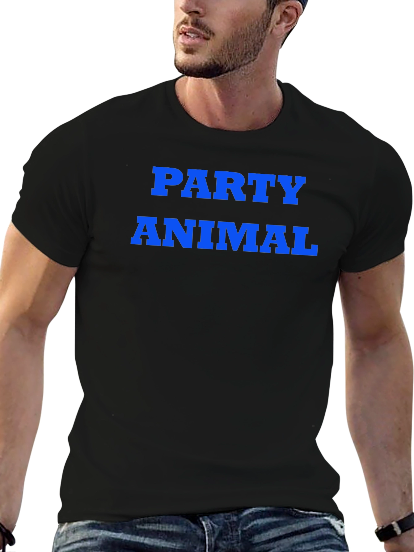 Party Animal Graphic Tee - Bold Blue Text