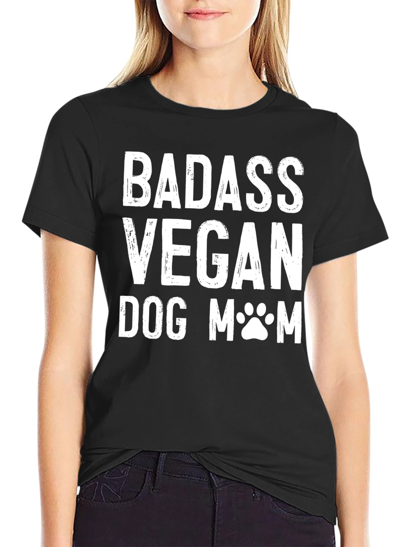 Badass Vegan Dog Mom T-Shirt