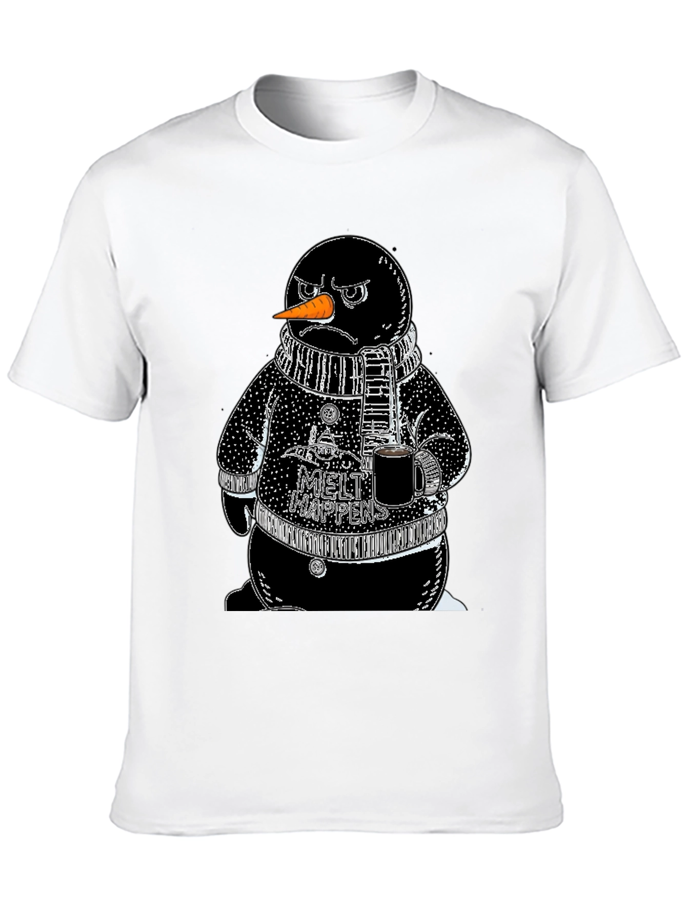 Grumpy Snowman Graphic Tee - Winter Style