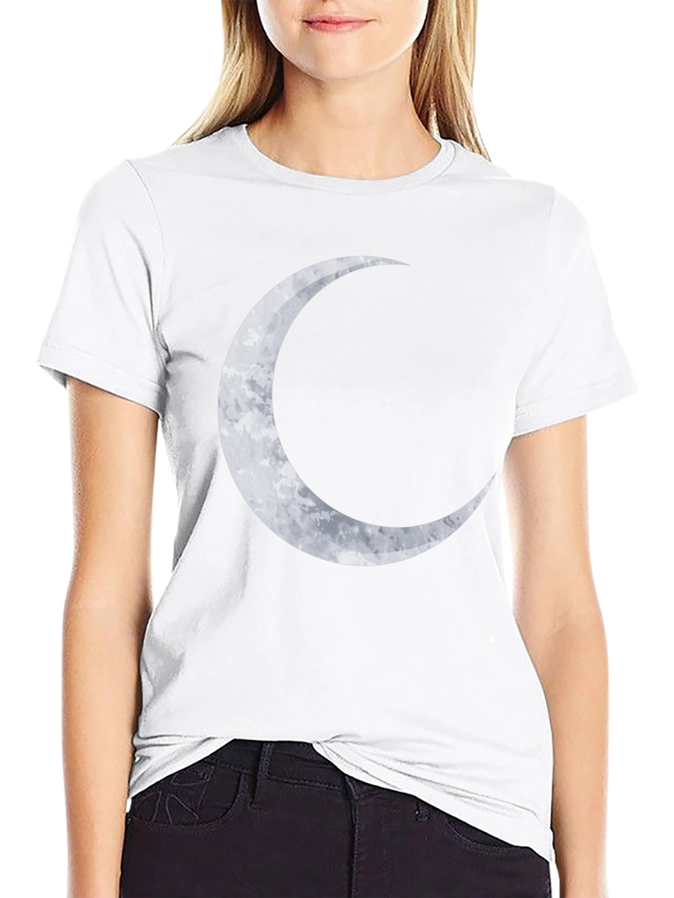 Crescent Moon Graphic Tee - Stylish Black T-Shirt
