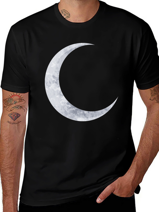 Crescent Moon Graphic Tee - Stylish Black T-Shirt