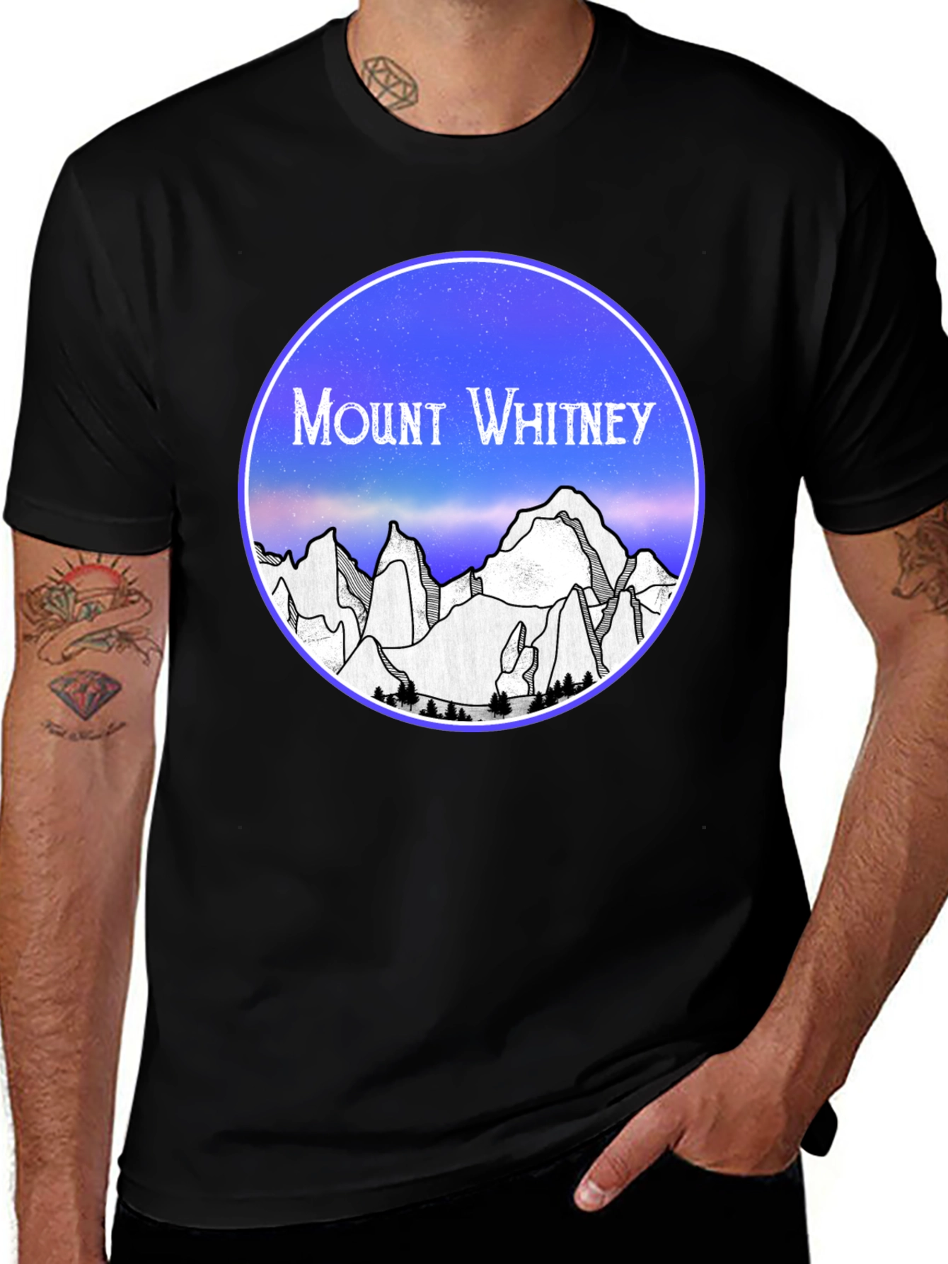 Mount Whitney T-Shirt - Black Cotton Graphic Tee