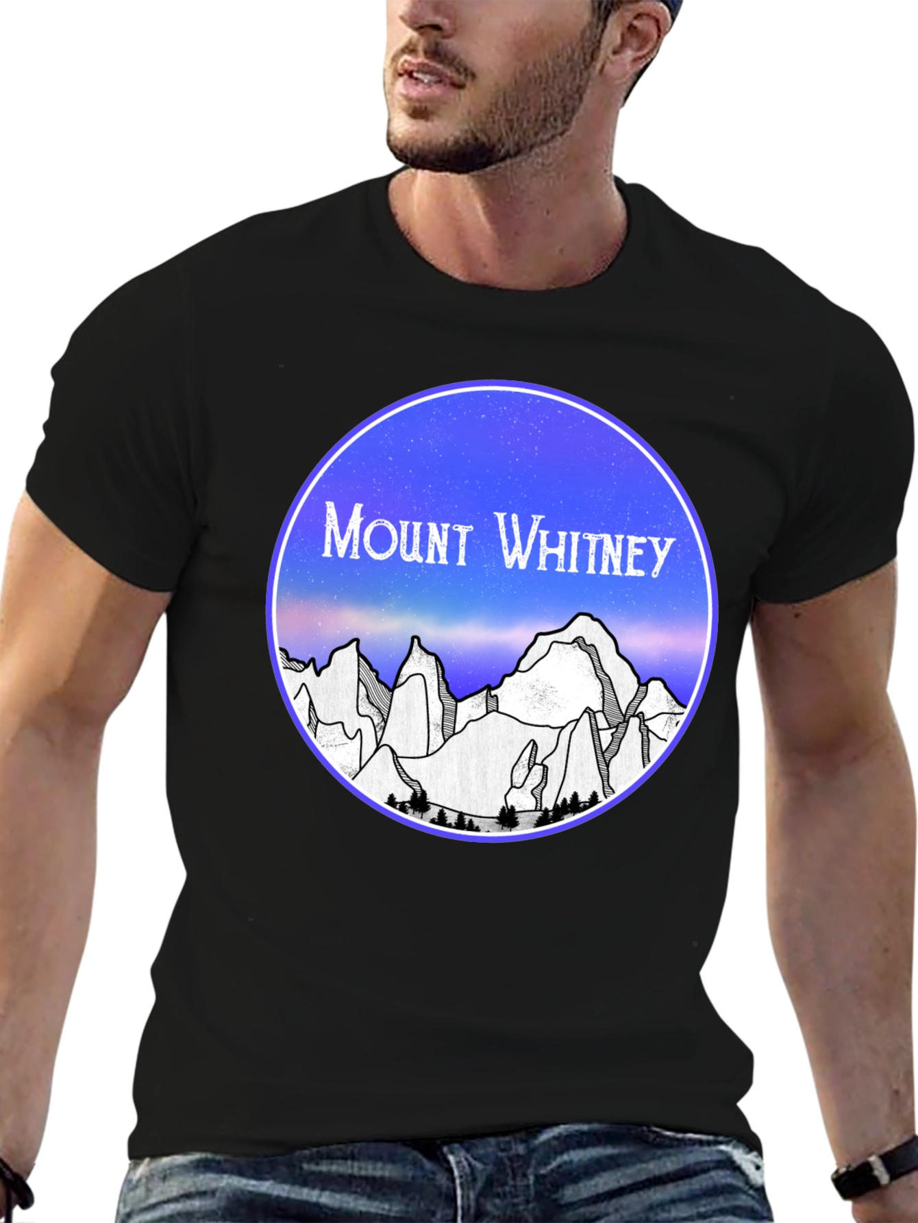 Mount Whitney T-Shirt - Black Cotton Graphic Tee