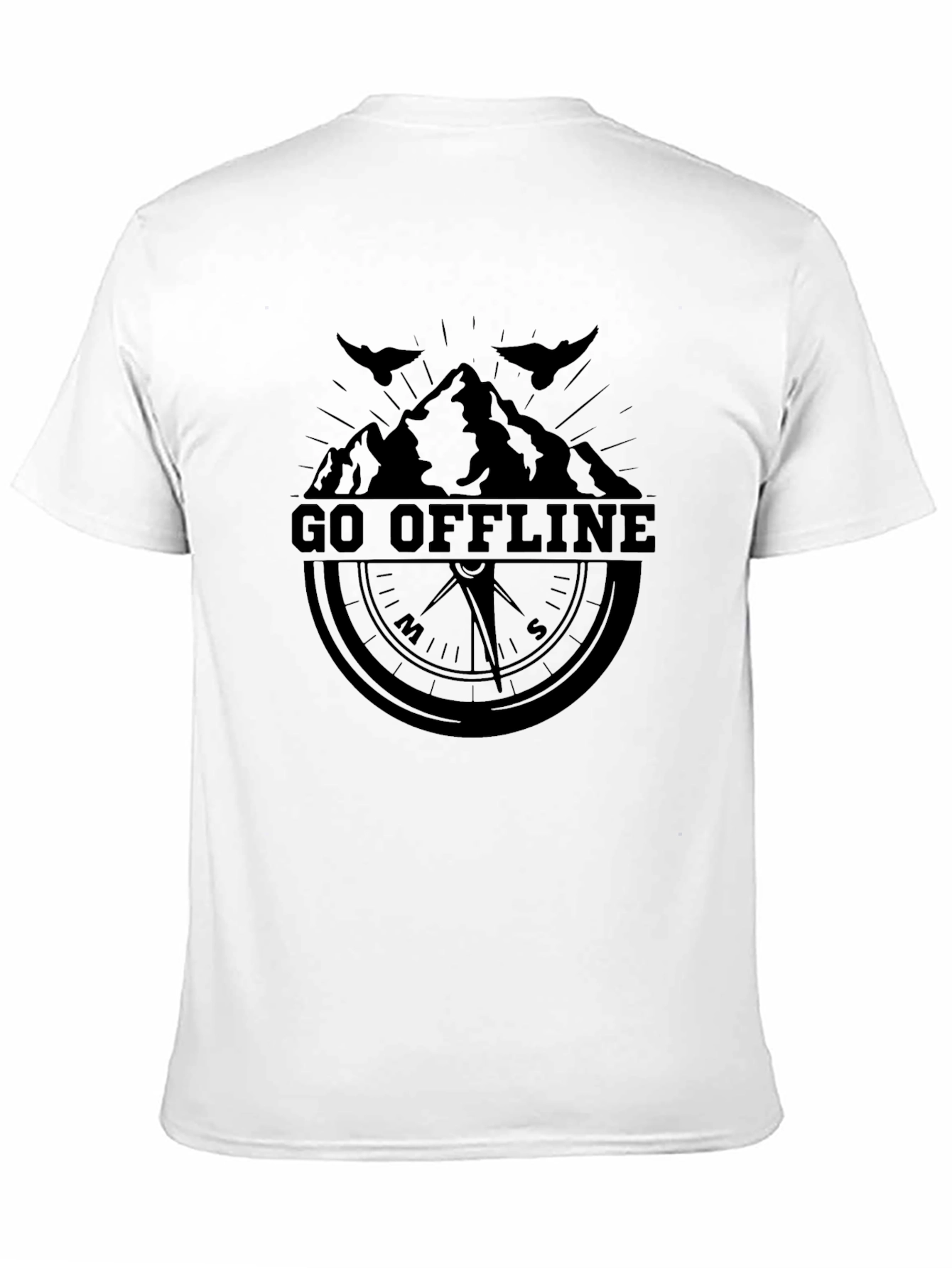 Go Offline Black Graphic Tee for Men