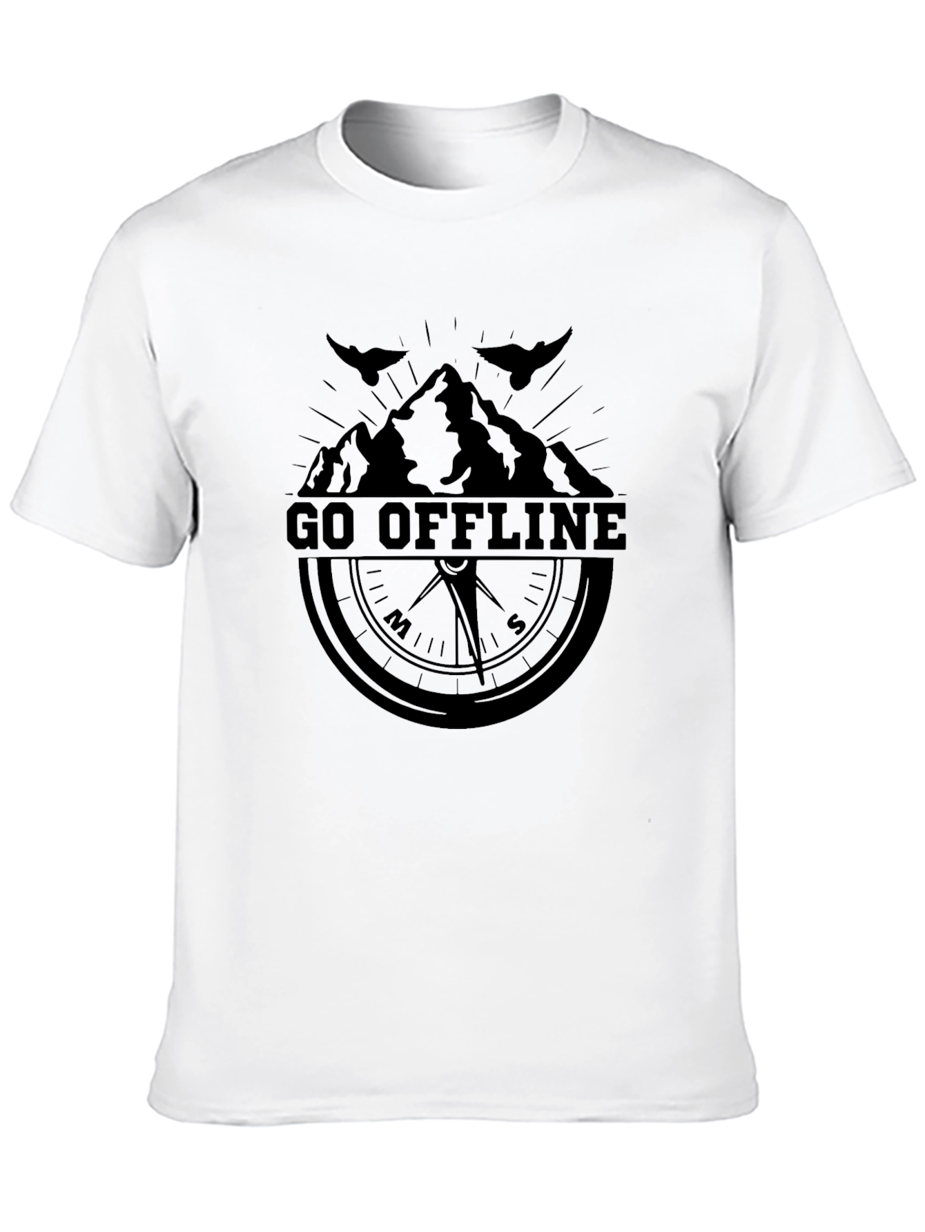 Go Offline Black Graphic Tee for Men