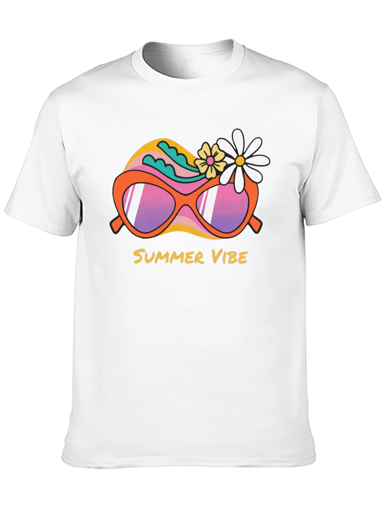 Summer Vibe Graphic Tee - Trendy Retro Sunglasses Design