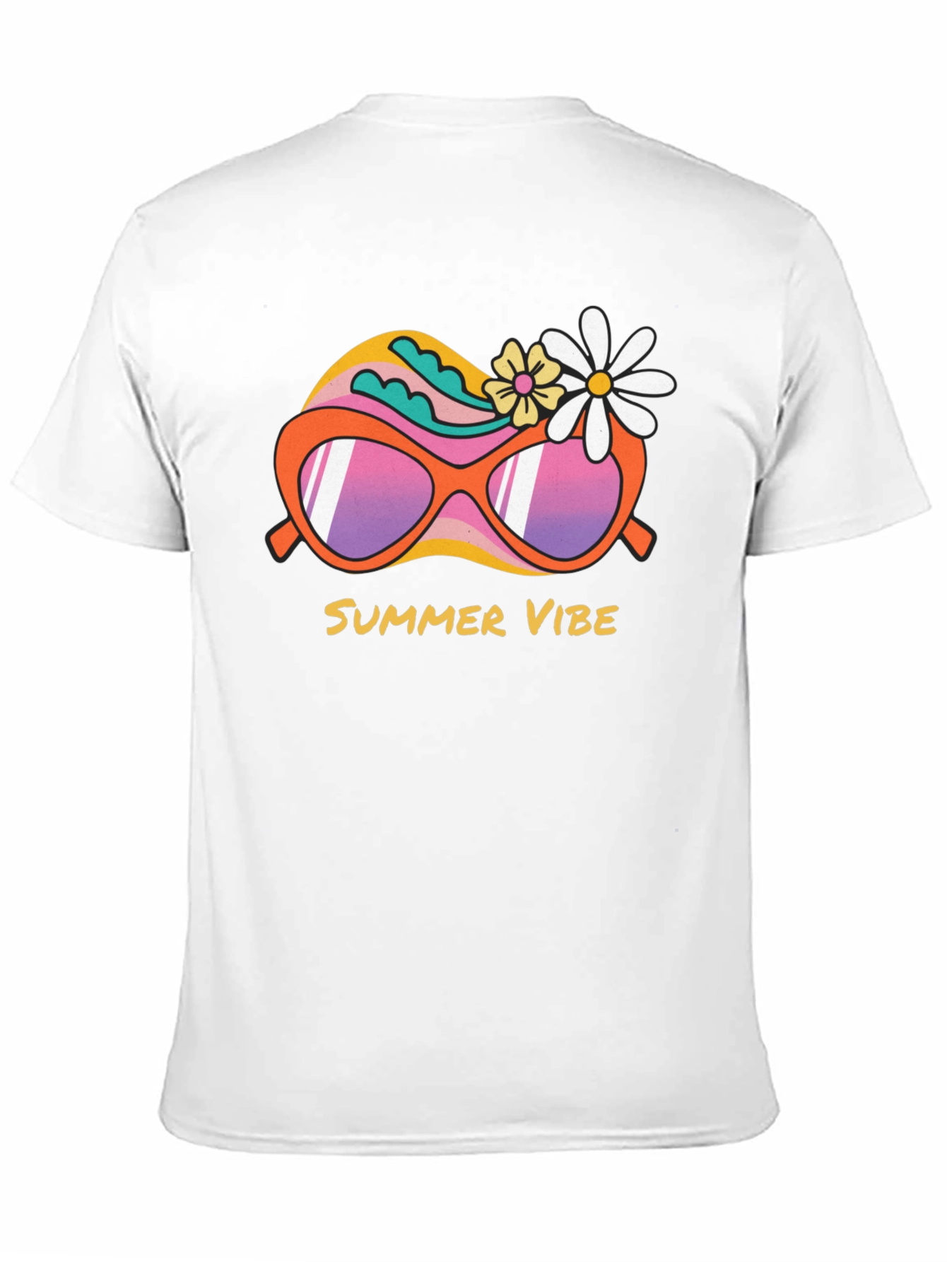 Summer Vibe Graphic Tee - Trendy Retro Sunglasses Design