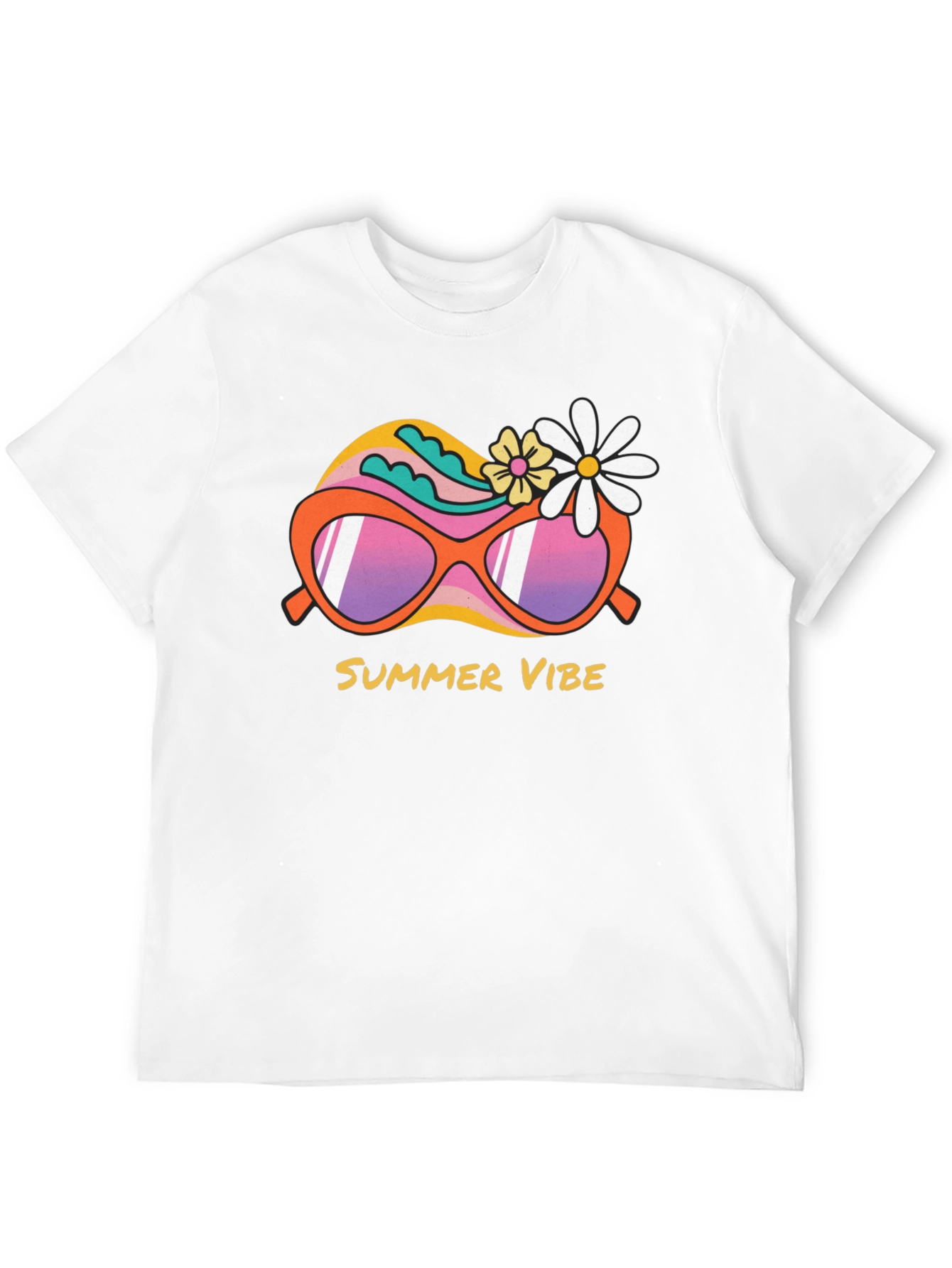 Summer Vibe Graphic Tee - Trendy Retro Sunglasses Design