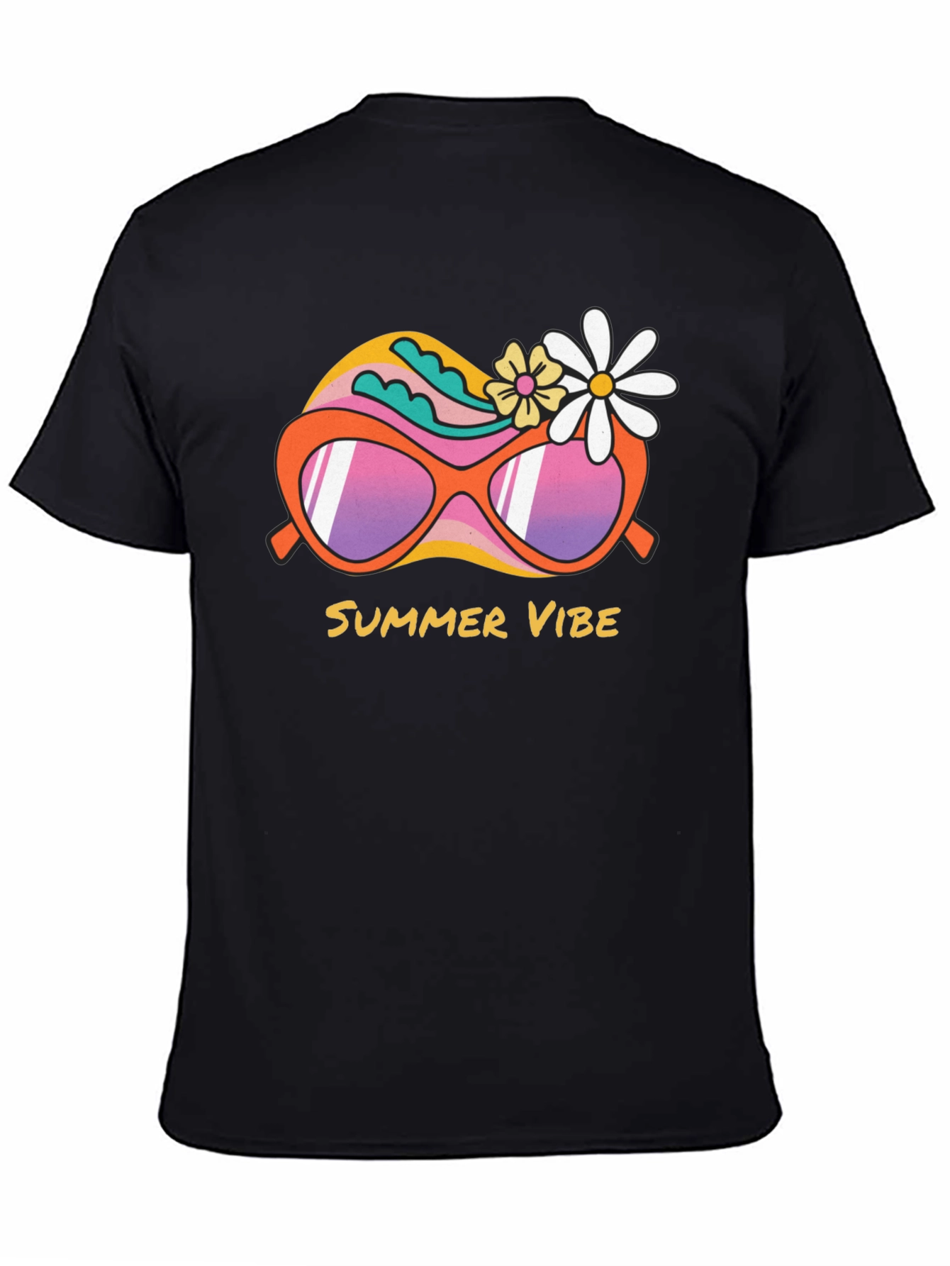 Summer Vibe Graphic Tee - Trendy Retro Sunglasses Design