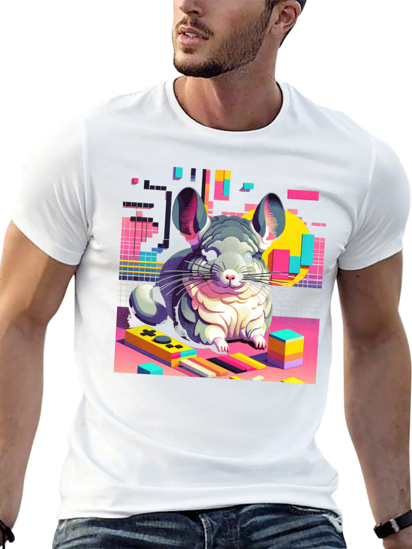 Retro Chinchilla Gamer T-Shirt