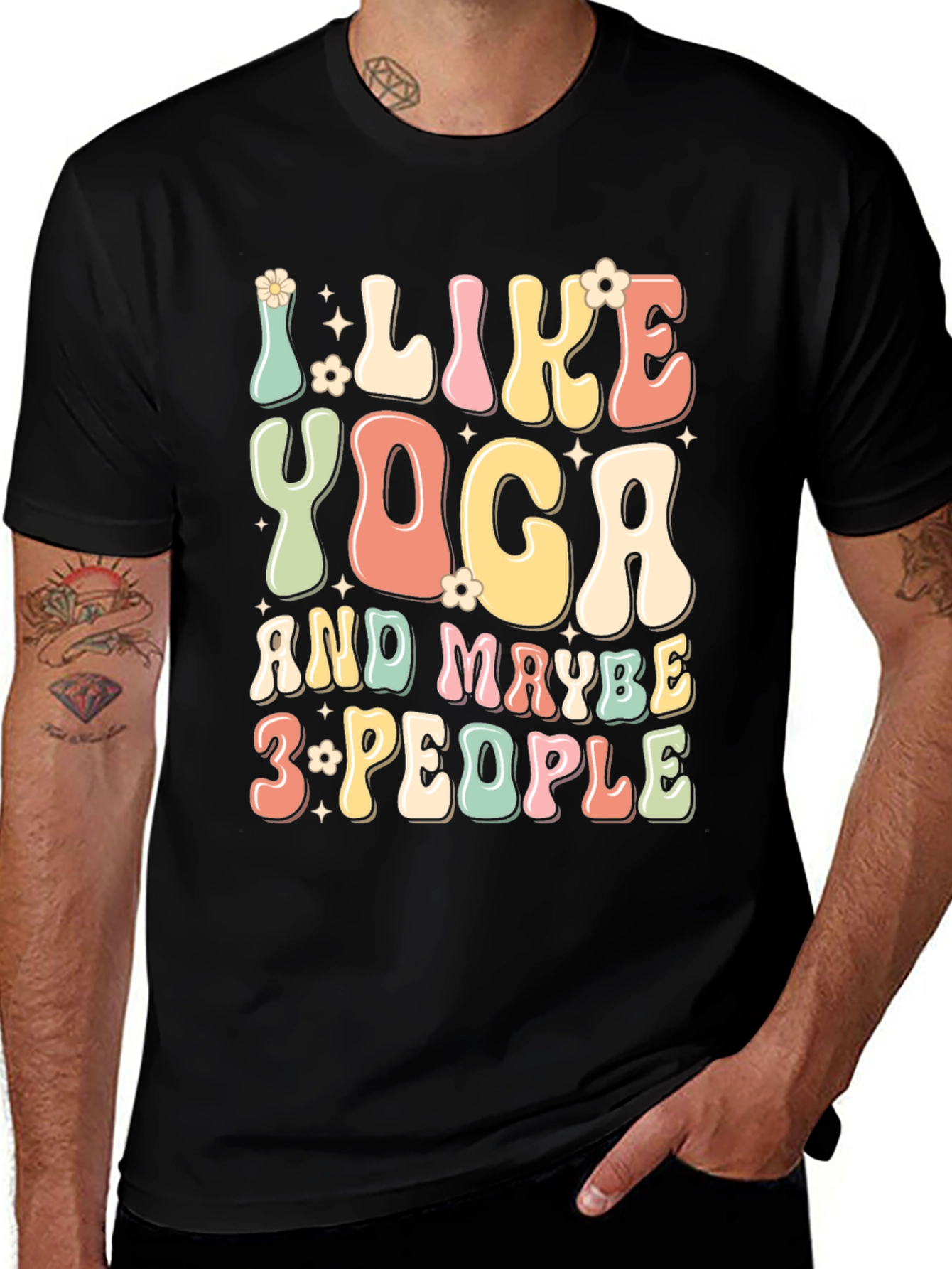 I Like Yoga & Maybe 3 People Graphic Tee