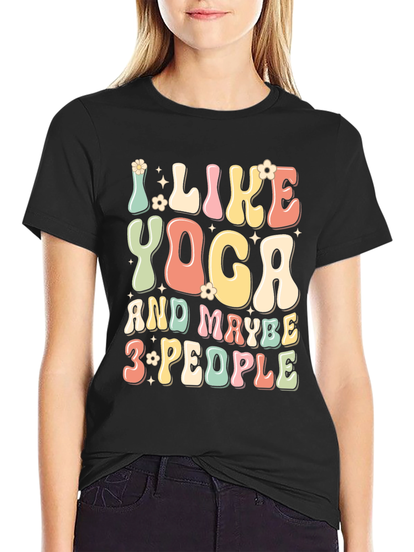 I Like Yoga & Maybe 3 People Graphic Tee
