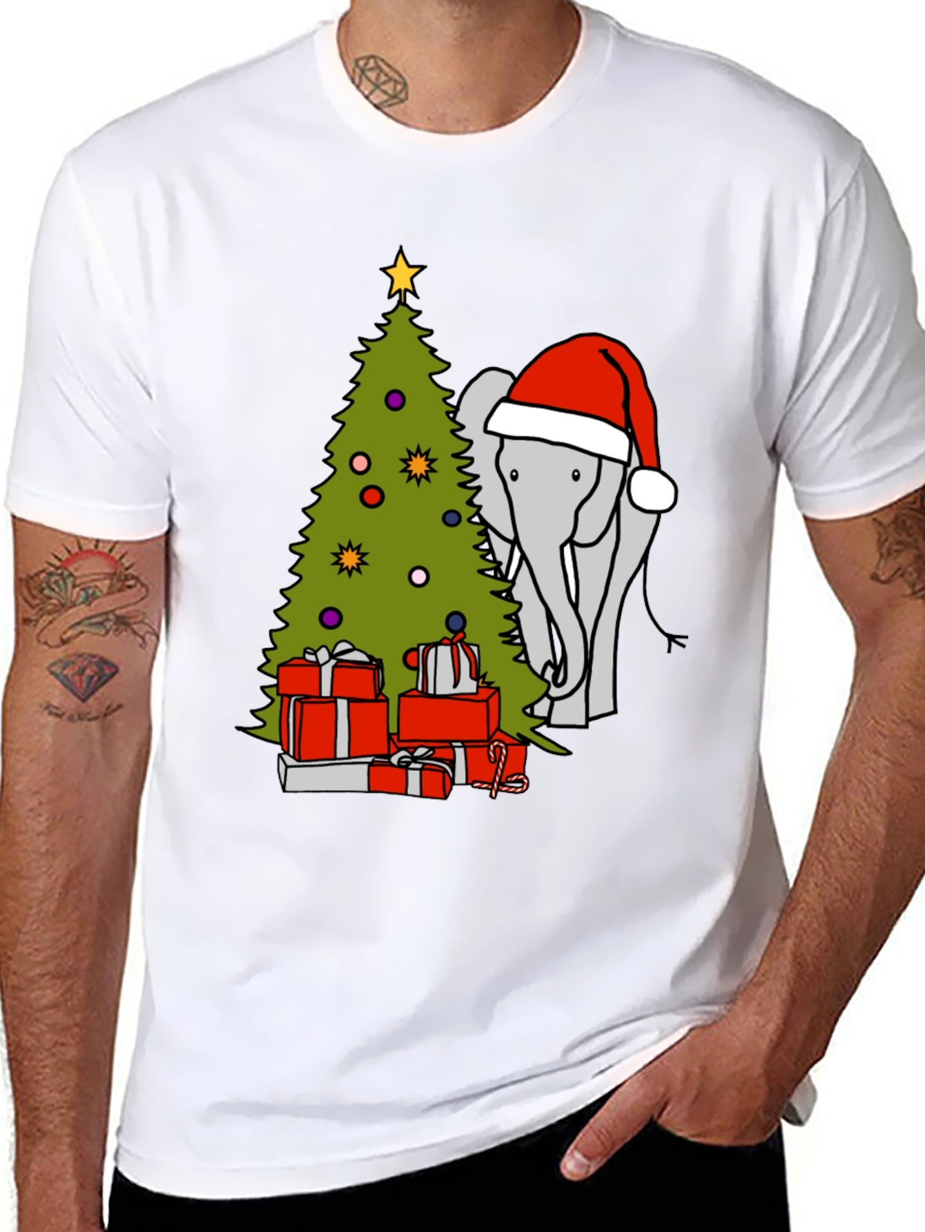Elephant Christmas Tree Graphic Tee