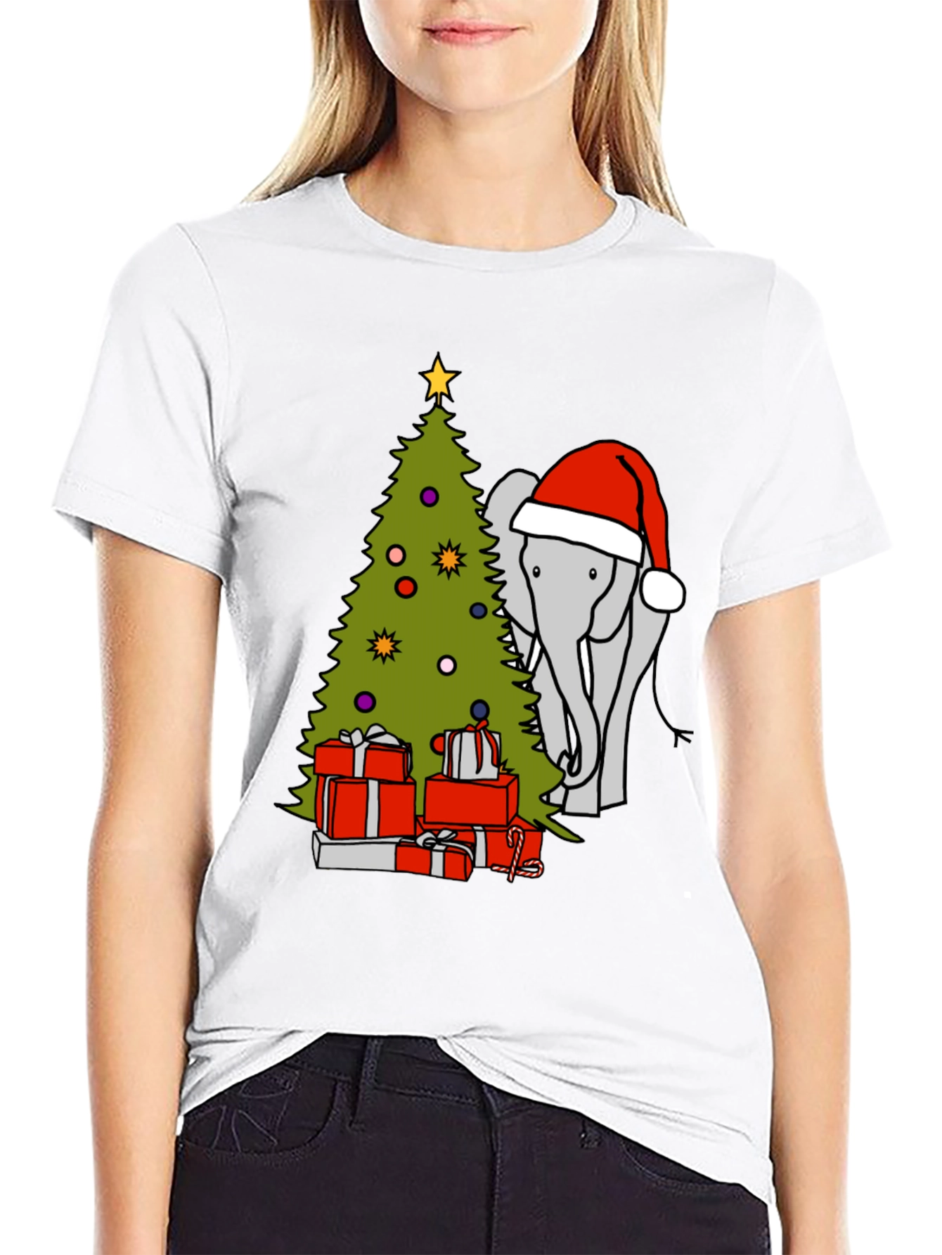 Elephant Christmas Tree Graphic Tee