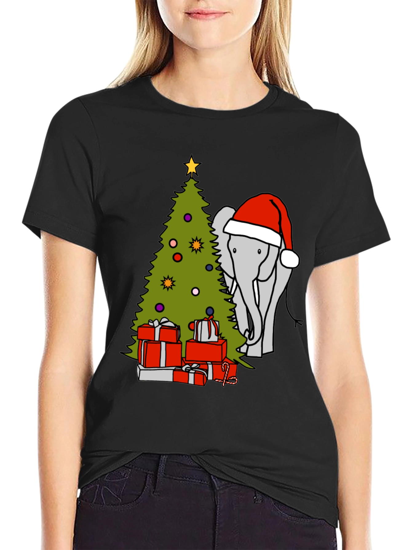 Elephant Christmas Tree Graphic Tee