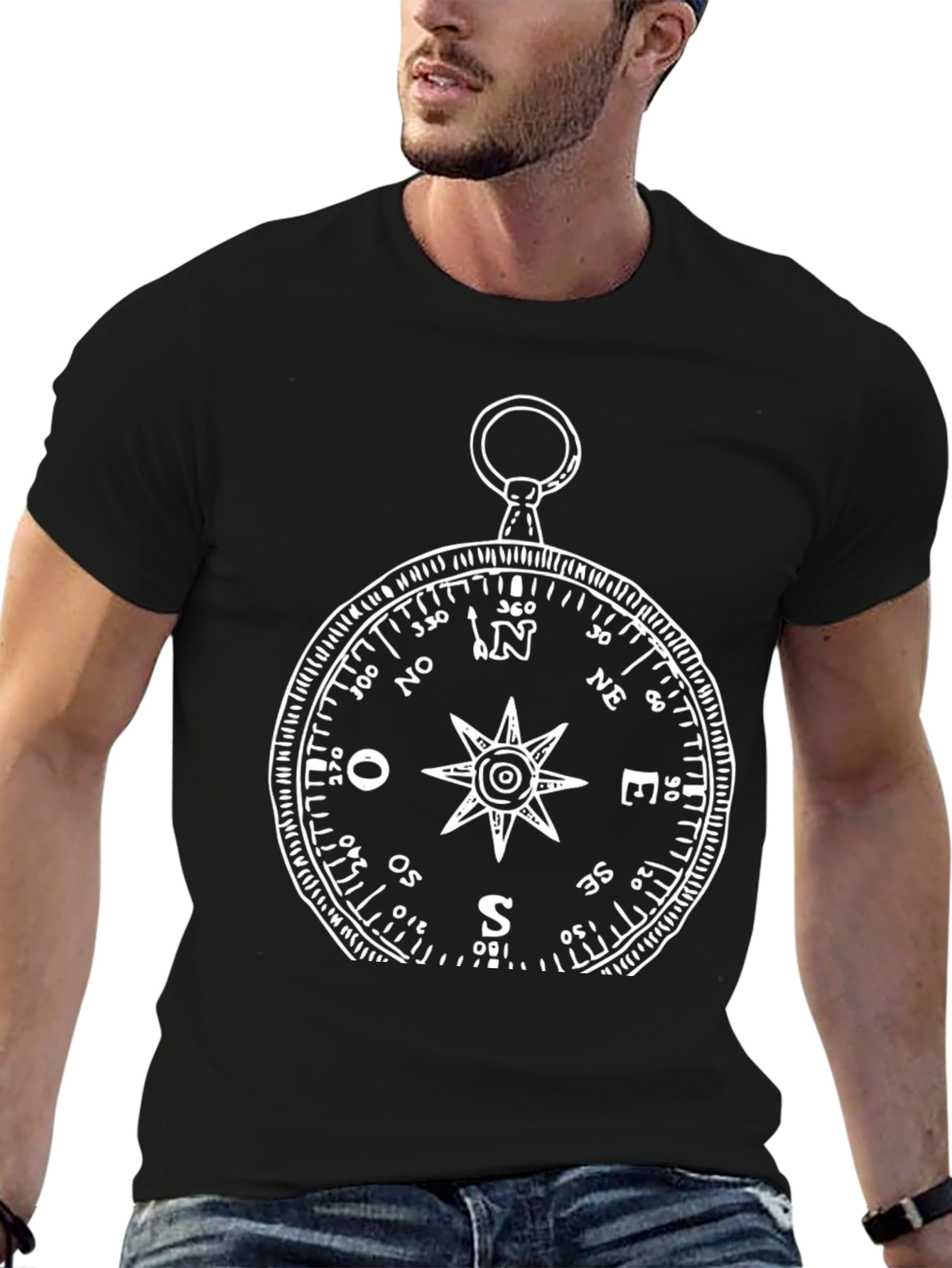 Compass Graphic T-Shirt - Black