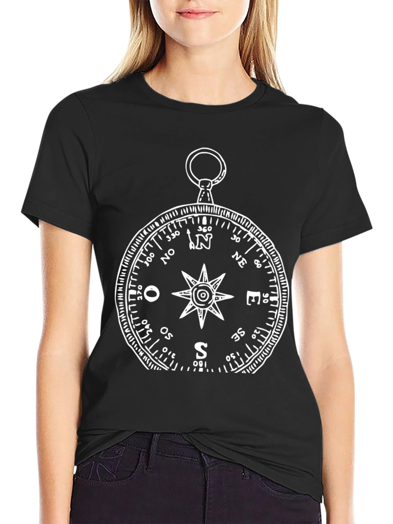 Compass Graphic T-Shirt - Black