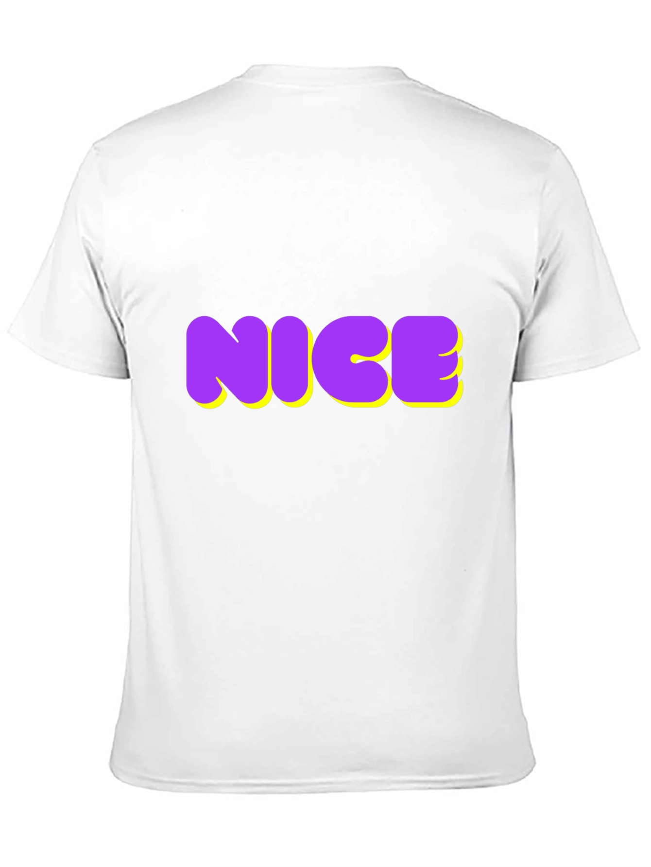 NICE Graphic Tee - Bold Purple & Yellow Design