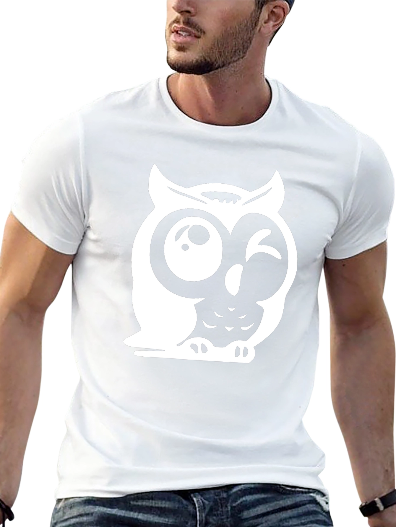 Funny Owl Graphic Tee - Mens Black T-Shirt