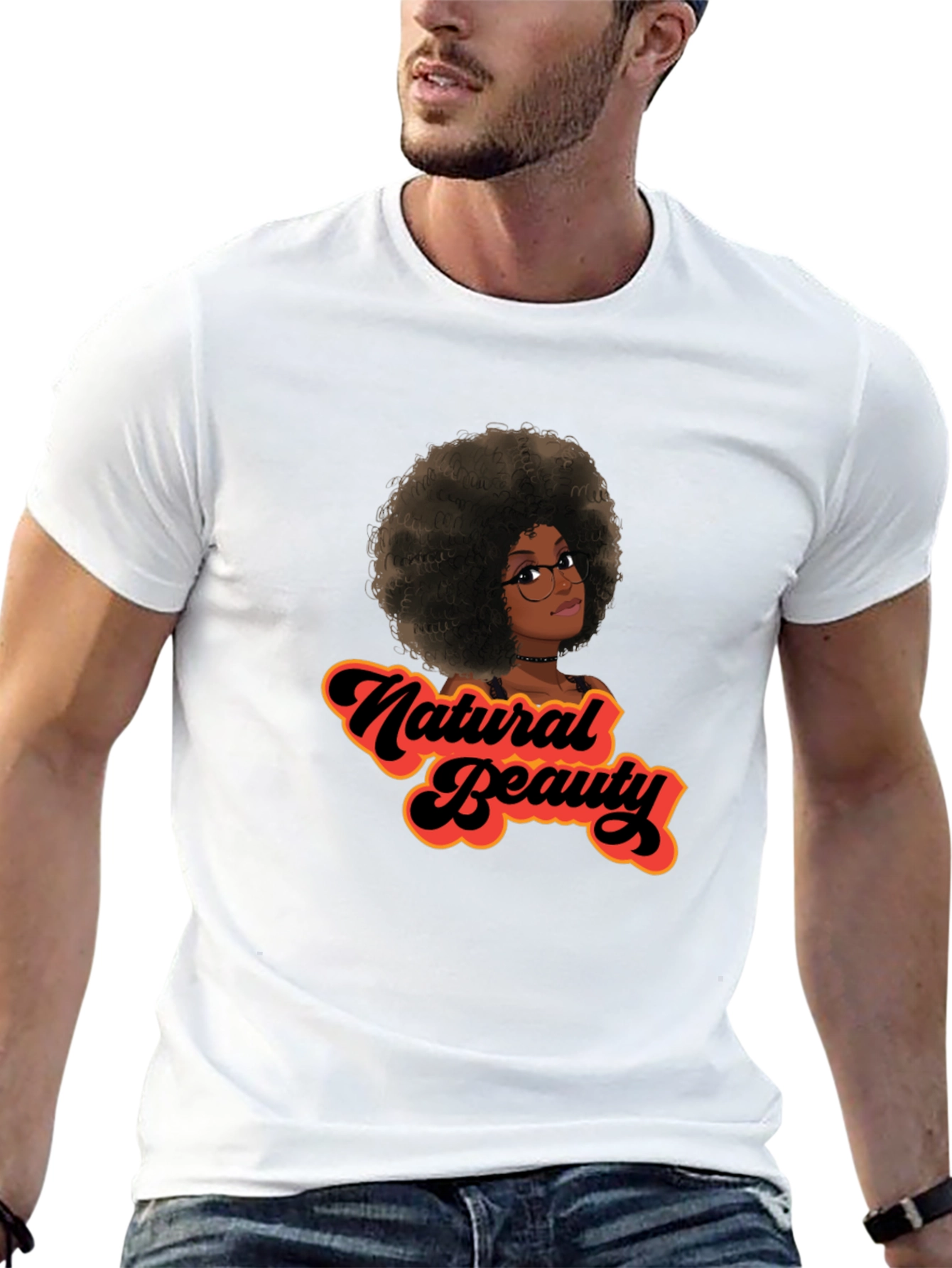 Natural Beauty Graphic Tee - Black Cotton Casual Shirt