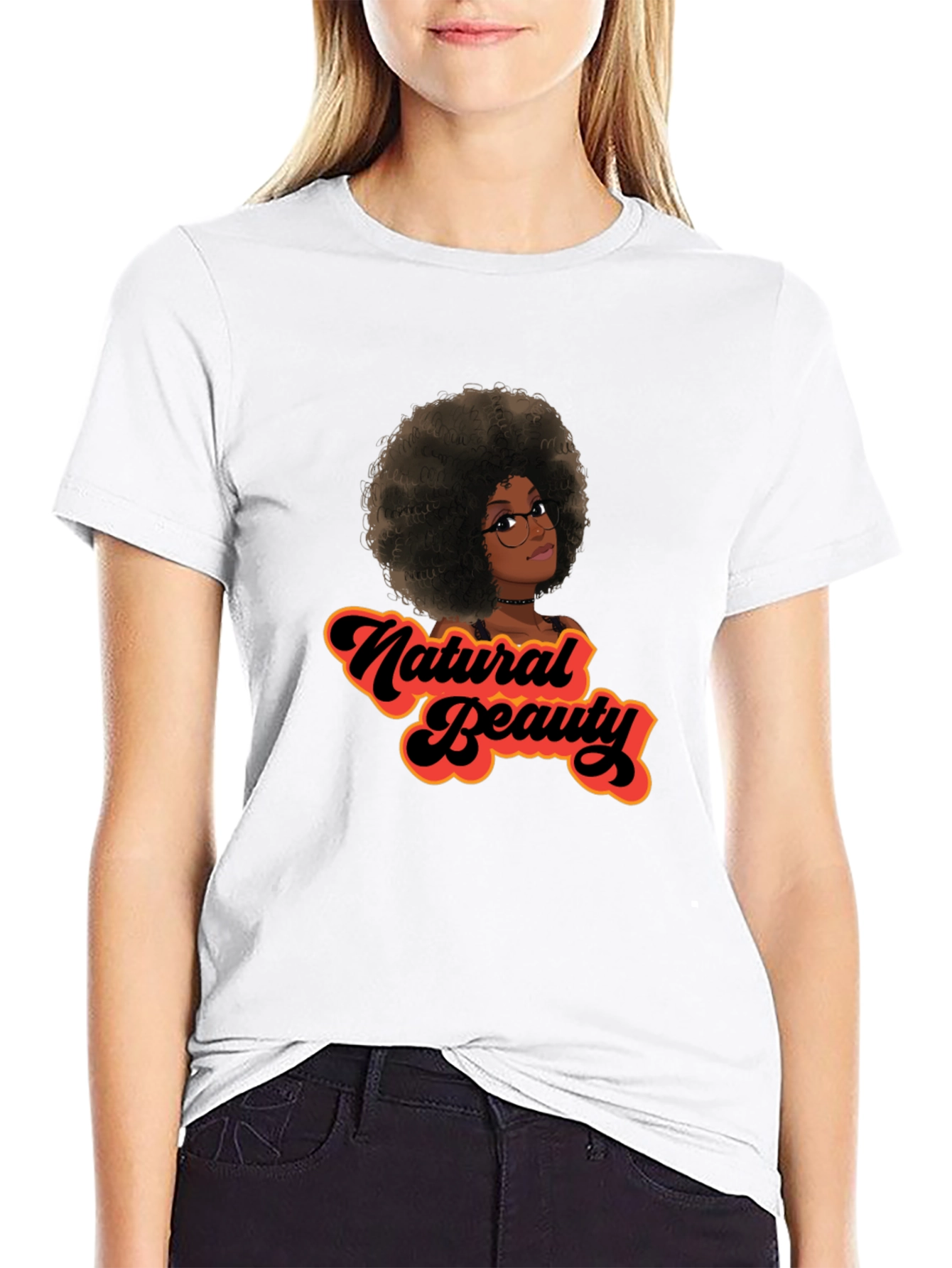 Natural Beauty Graphic Tee - Black Cotton Casual Shirt