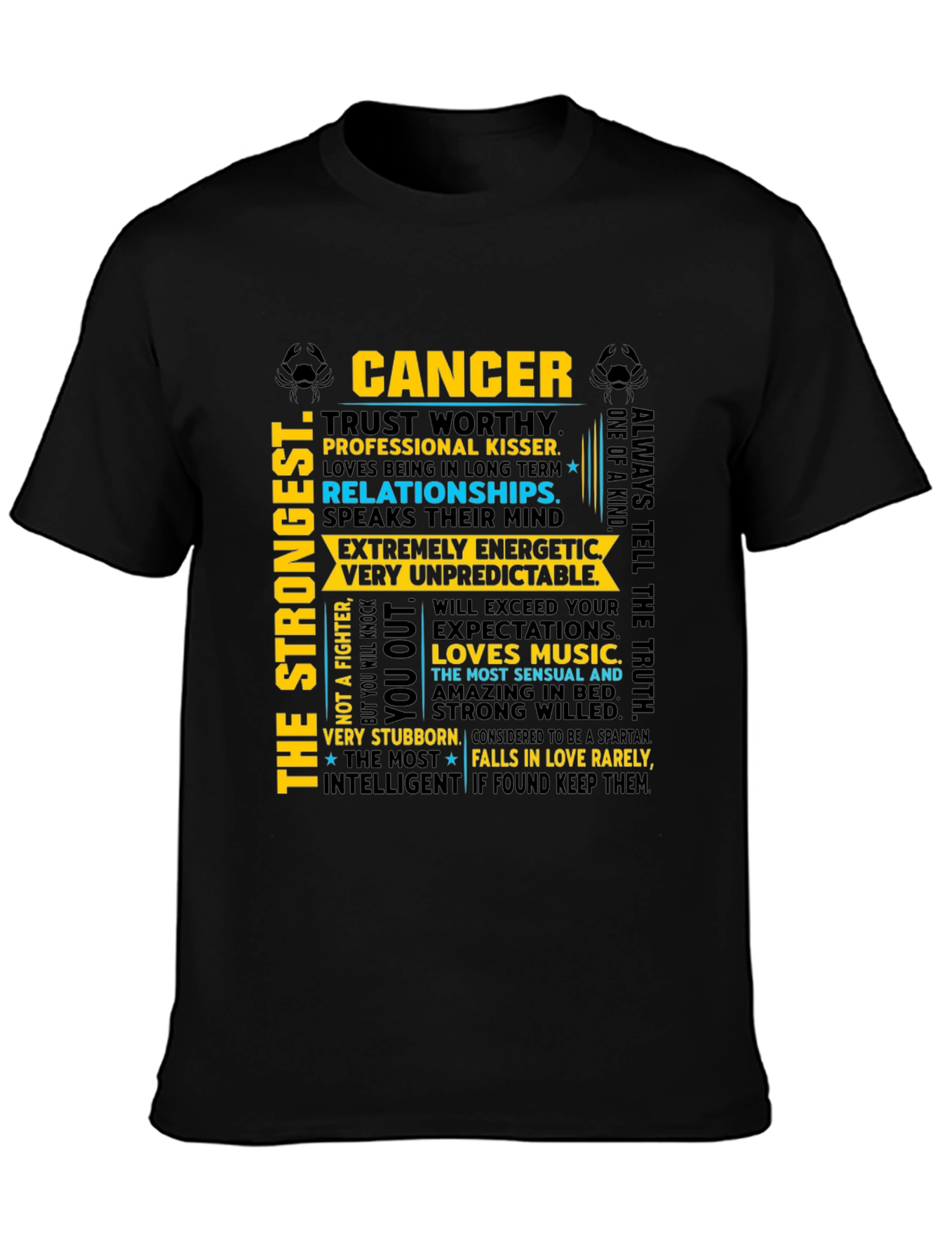 Cancer Zodiac T-Shirt - Strong Intelligent Trustworthy