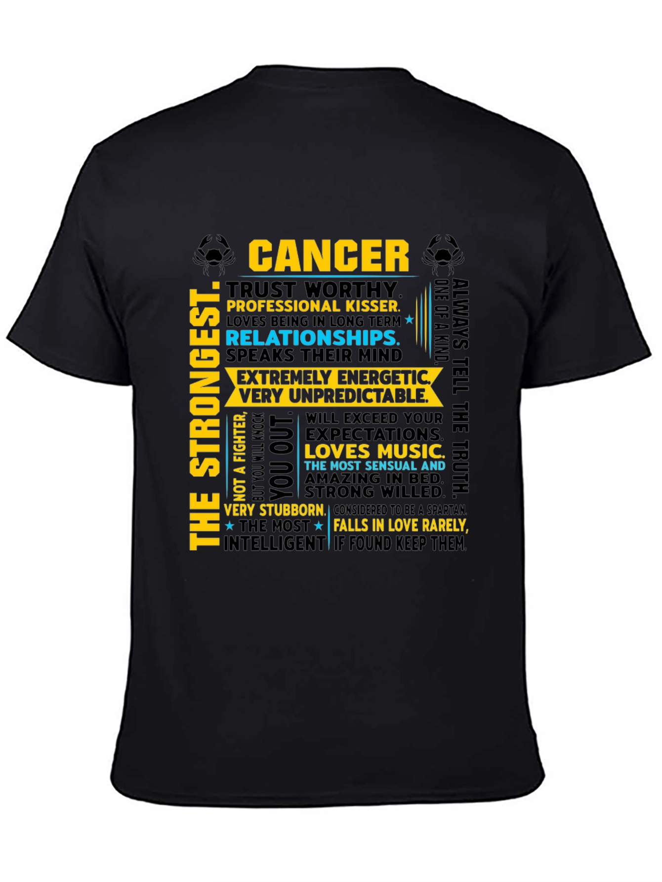 Cancer Zodiac T-Shirt - Strong Intelligent Trustworthy