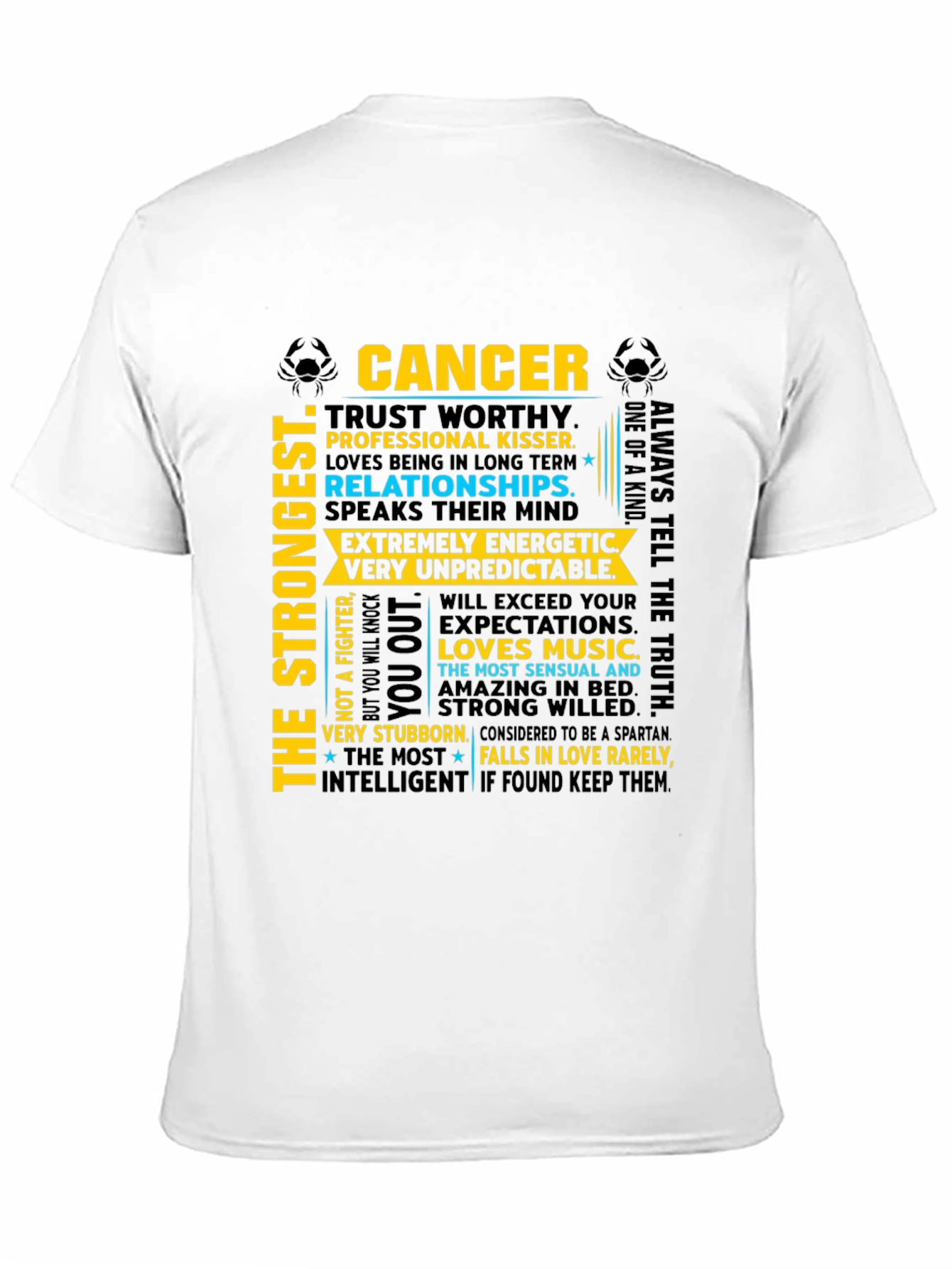 Cancer Zodiac T-Shirt - Strong Intelligent Trustworthy