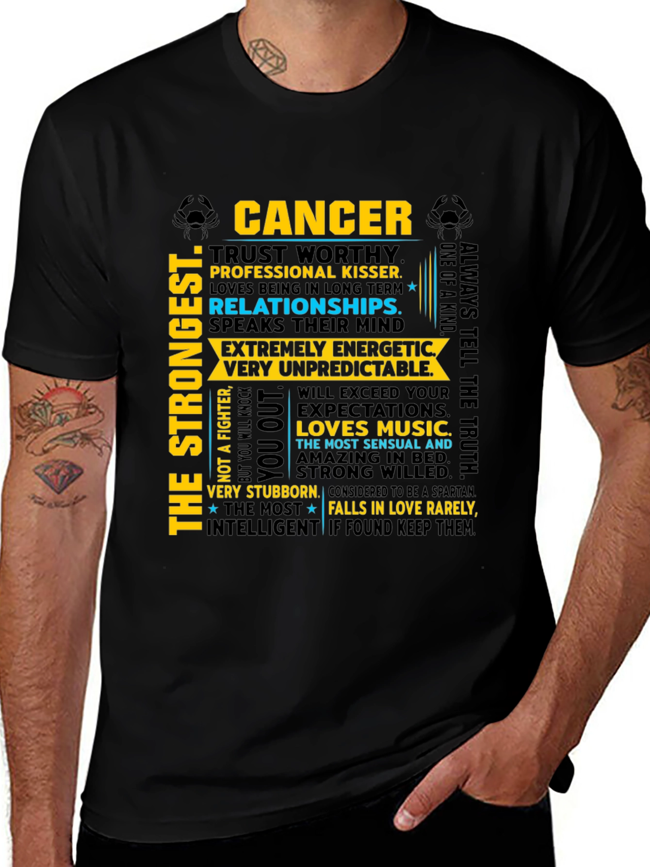 Cancer Zodiac T-Shirt - Strong Intelligent Trustworthy