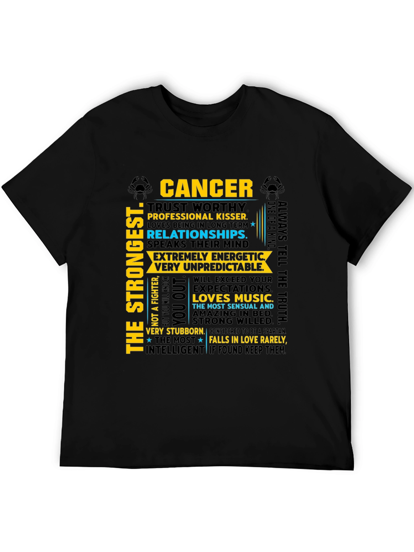 Cancer Zodiac T-Shirt - Strong Intelligent Trustworthy