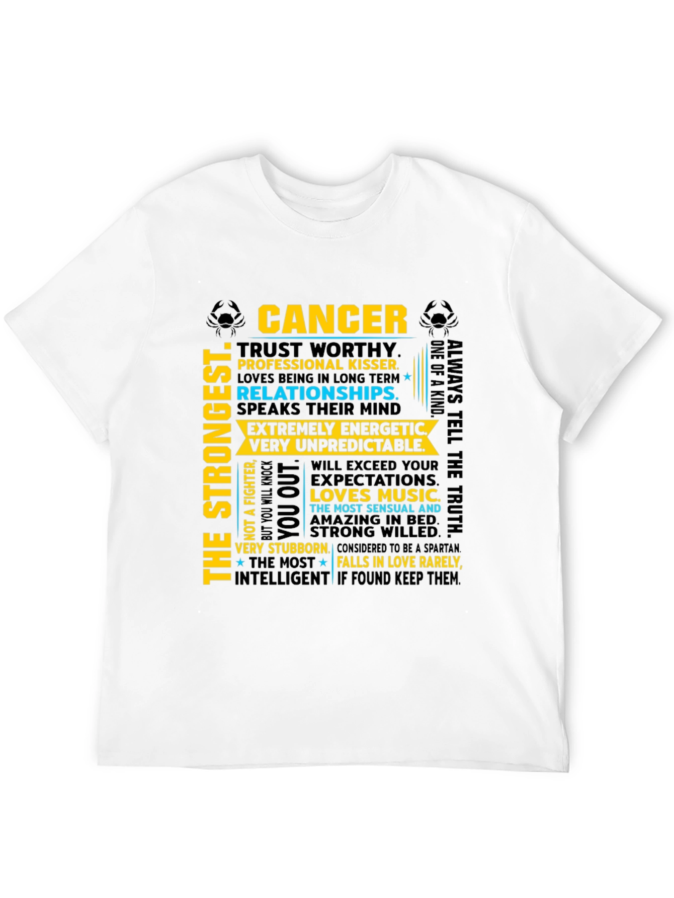Cancer Zodiac T-Shirt - Strong Intelligent Trustworthy