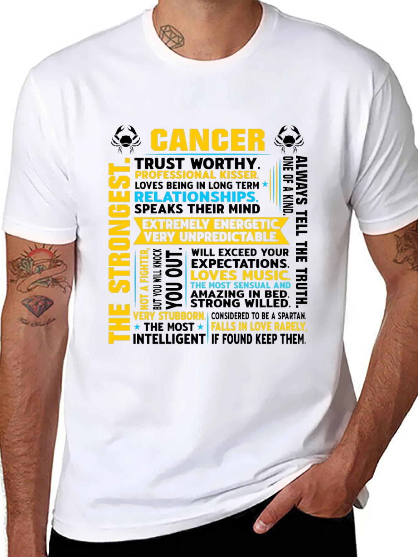 Cancer Zodiac T-Shirt - Strong Intelligent Trustworthy