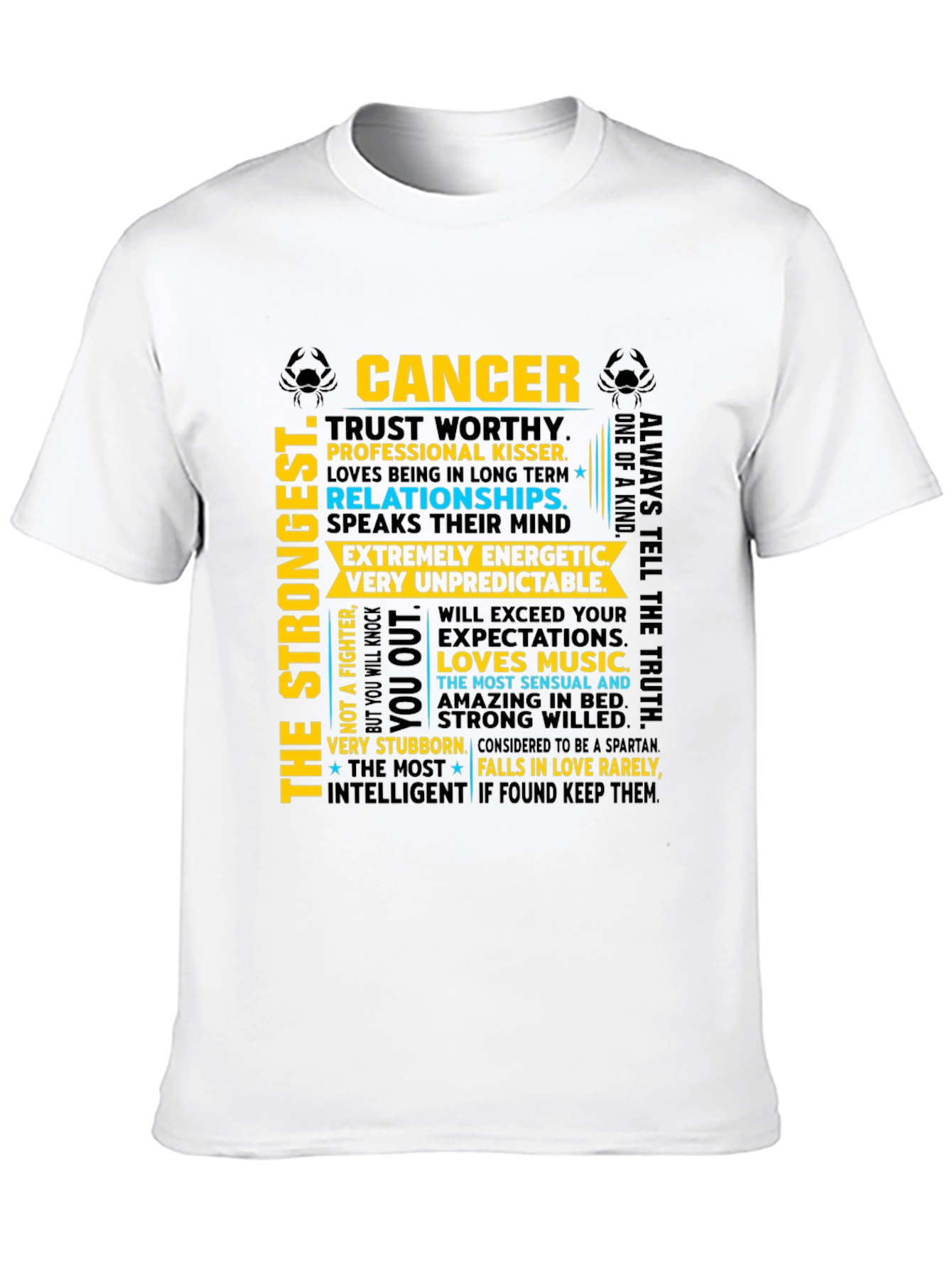 Cancer Zodiac T-Shirt - Strong Intelligent Trustworthy