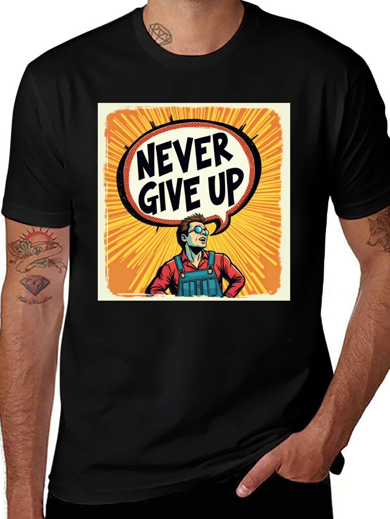 Never Give Up T-Shirt - Motivational Graphic Tee