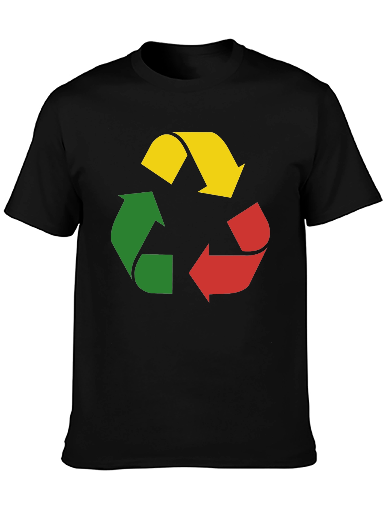 Recycle Symbol Graphic Tee - Black Cotton T-Shirt