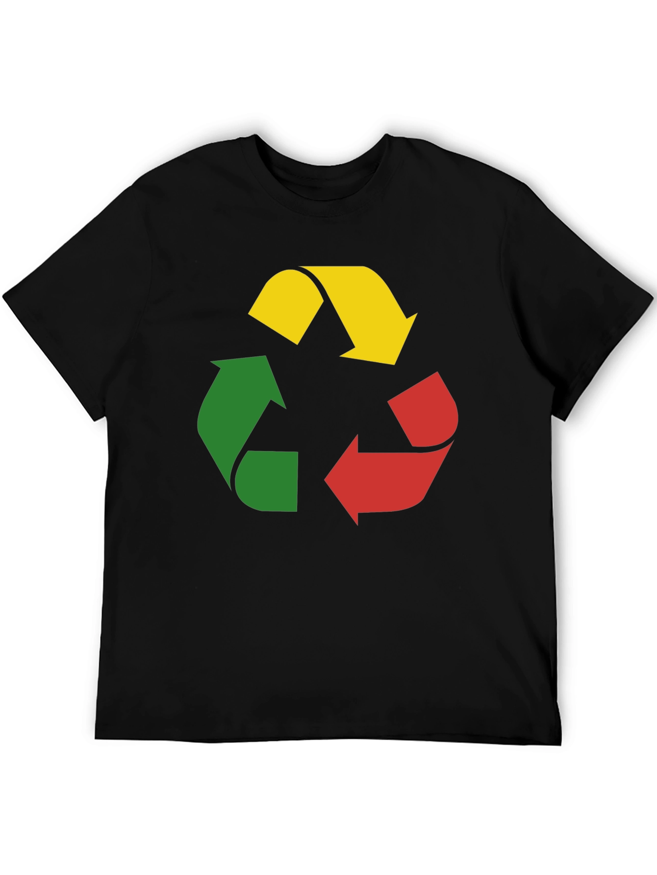 Recycle Symbol Graphic Tee - Black Cotton T-Shirt