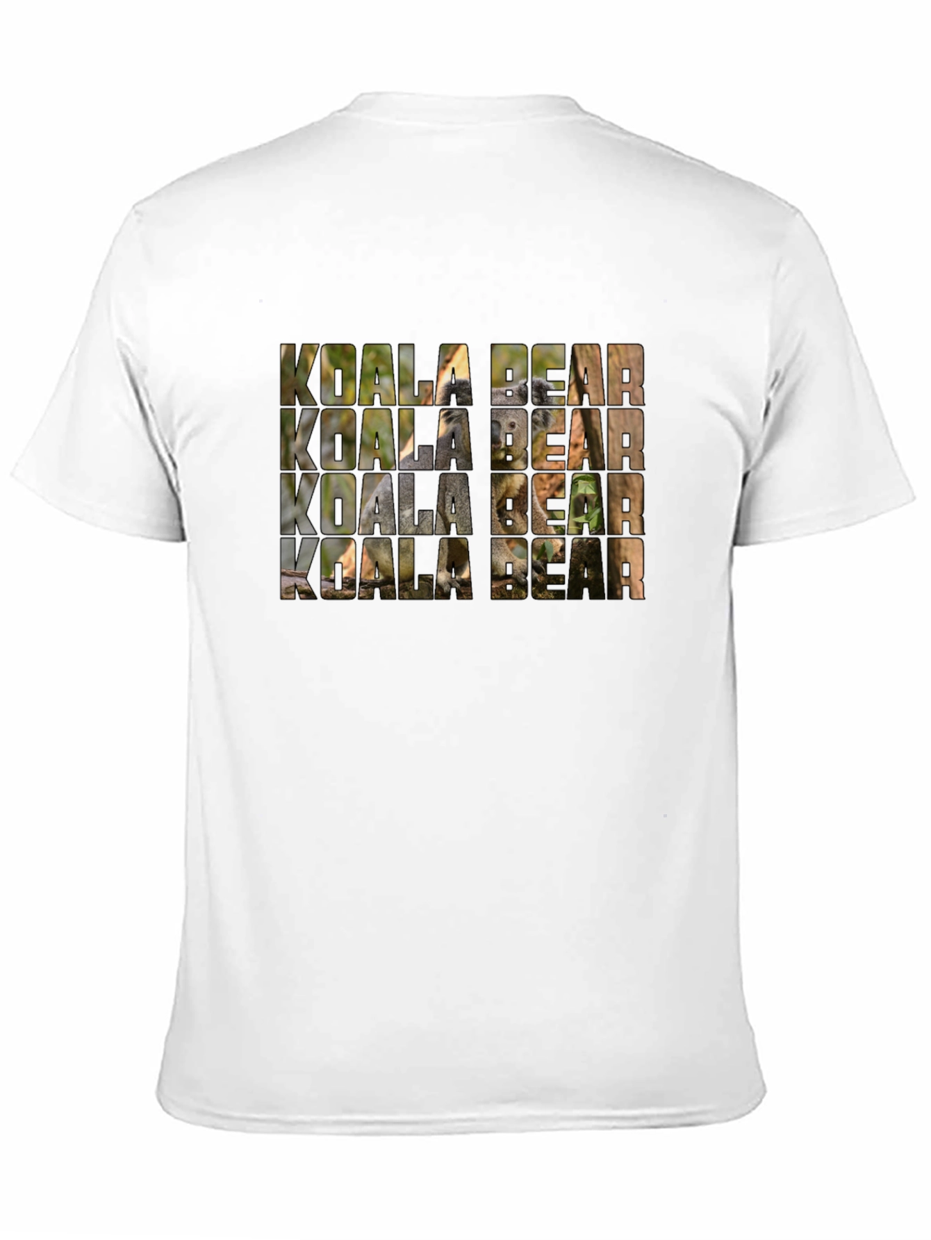 Koala Bear Graphic Print Black T-Shirt