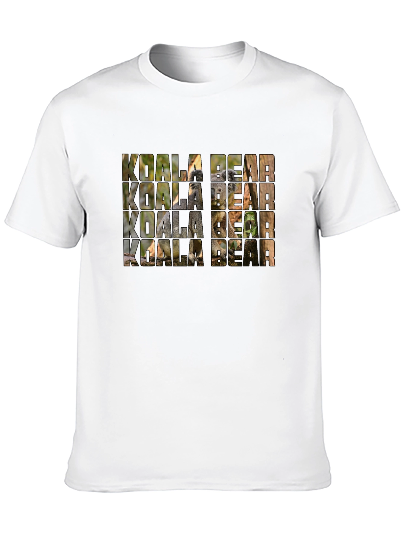 Koala Bear Graphic Print Black T-Shirt