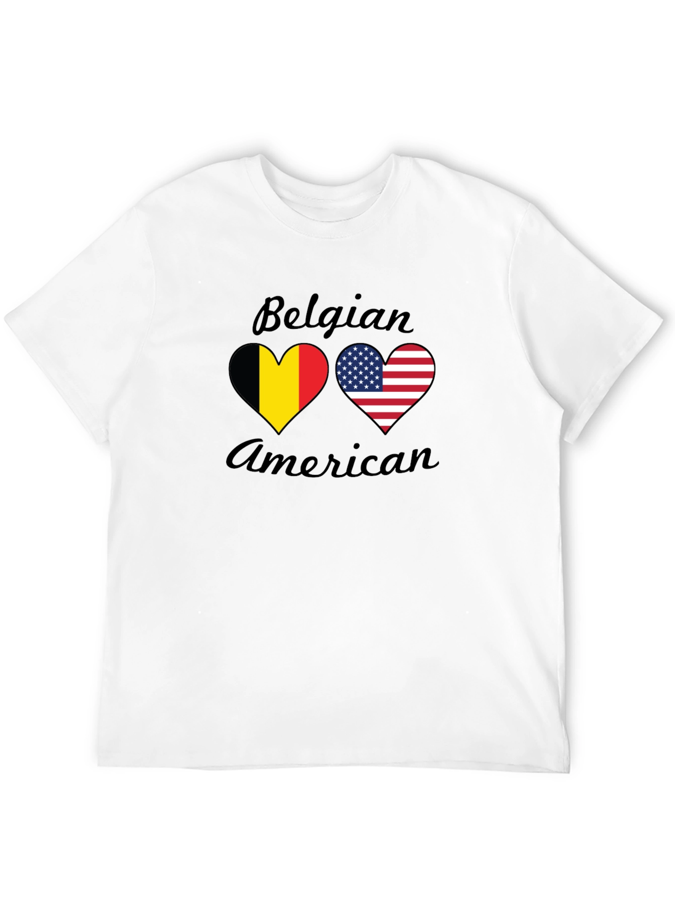 Belgian American Flag Heart T-Shirt