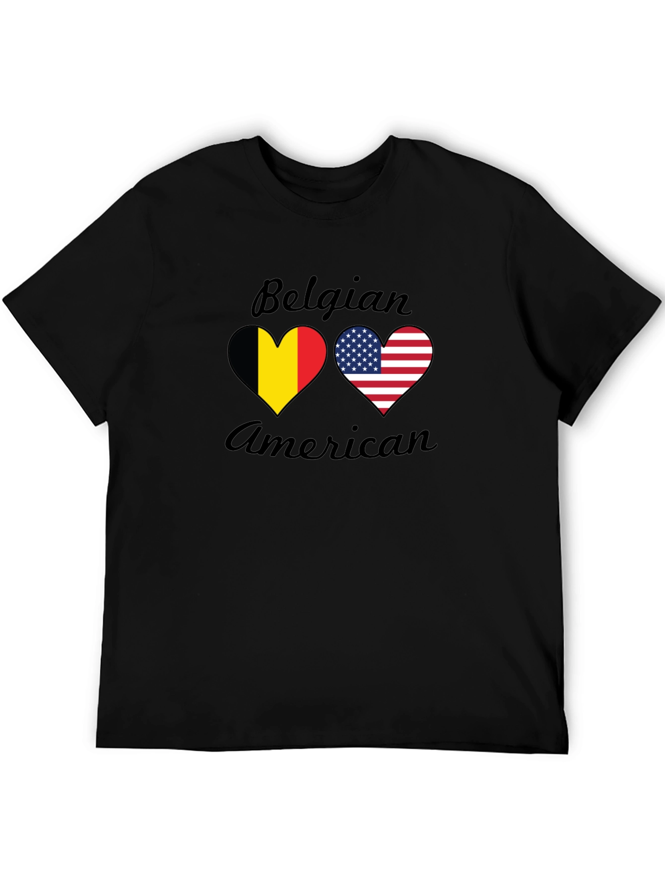 Belgian American Flag Heart T-Shirt
