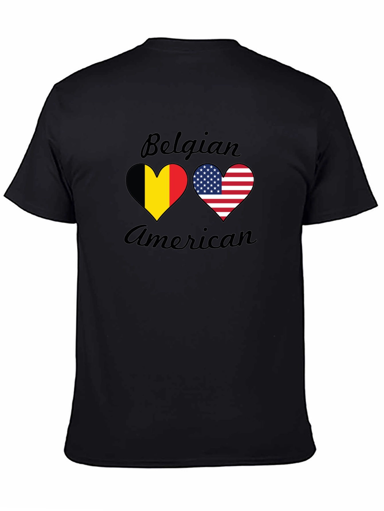 Belgian American Flag Heart T-Shirt
